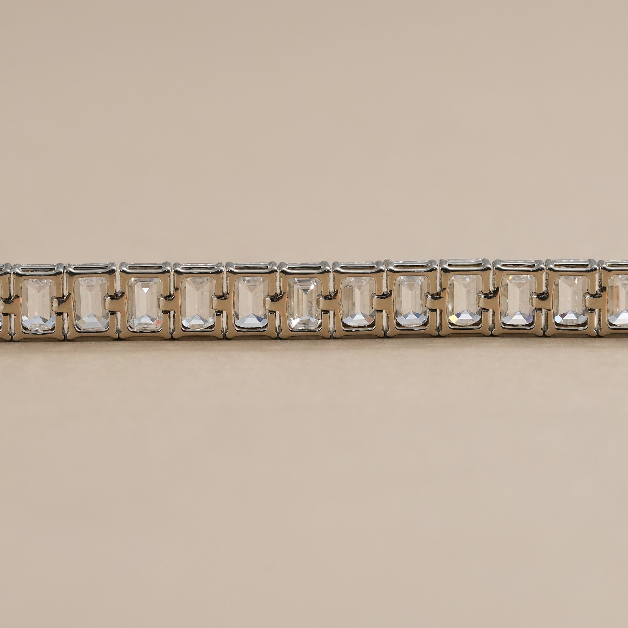 Emerald lab diamond bracelet handcrafted with premium diamonds.