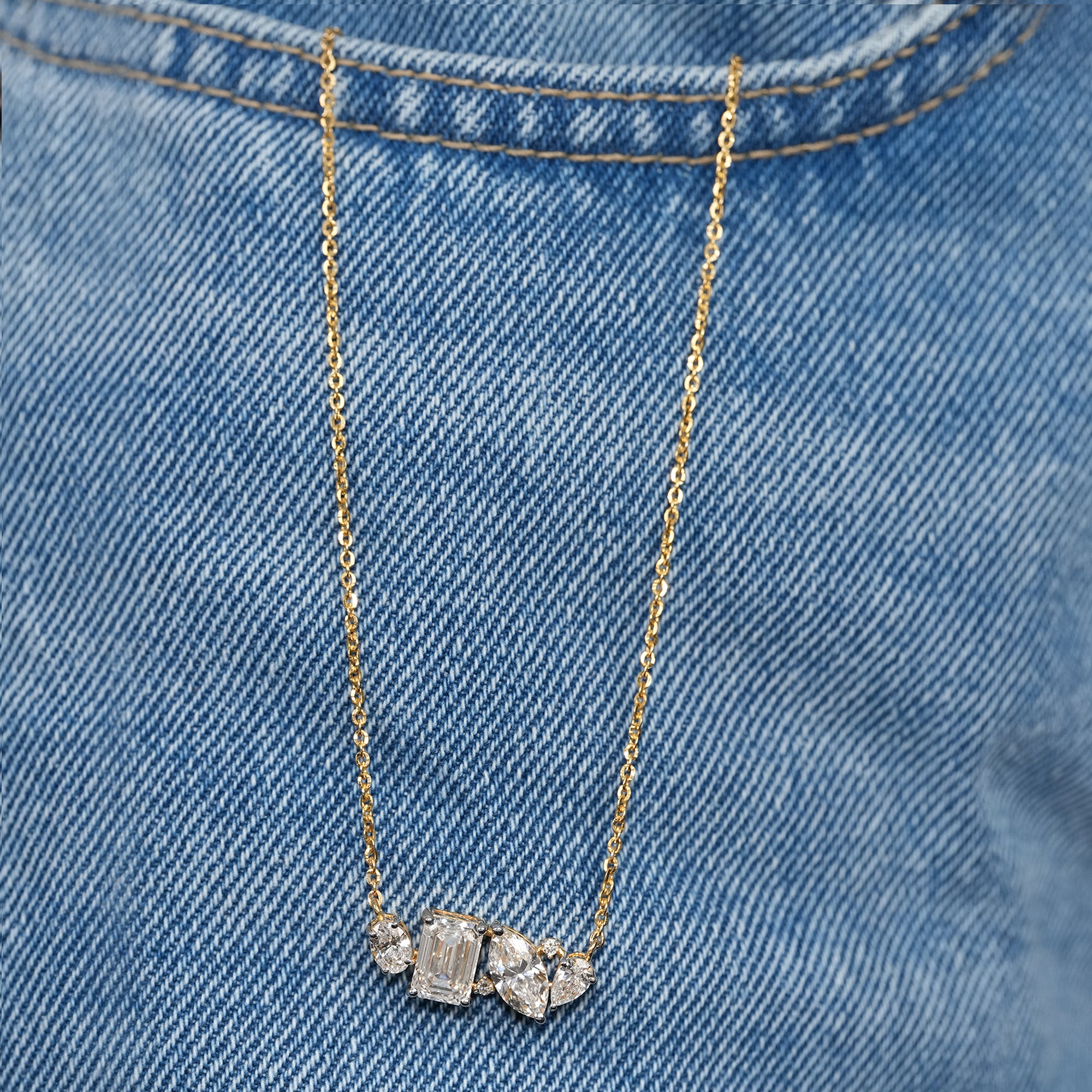 Anniversary diamond pendant necklace with lab grown diamonds