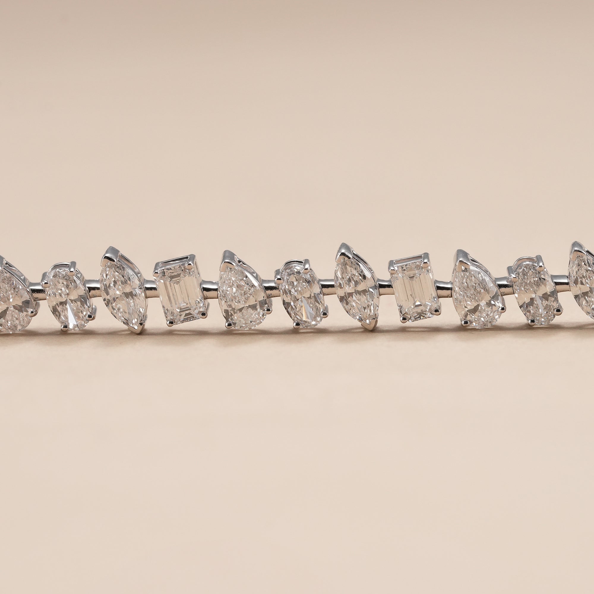 Luxury IGI certified lab diamond tennis bracelet in solid white gold.