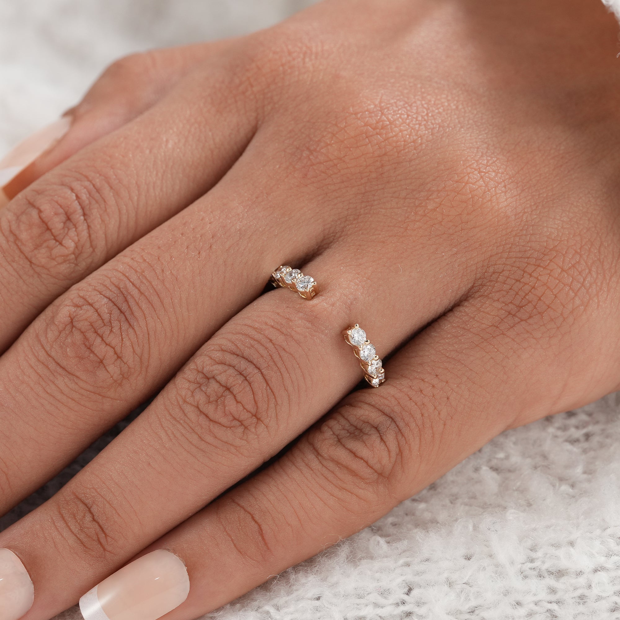 Minimalist diamond ring for wedding ring stacking