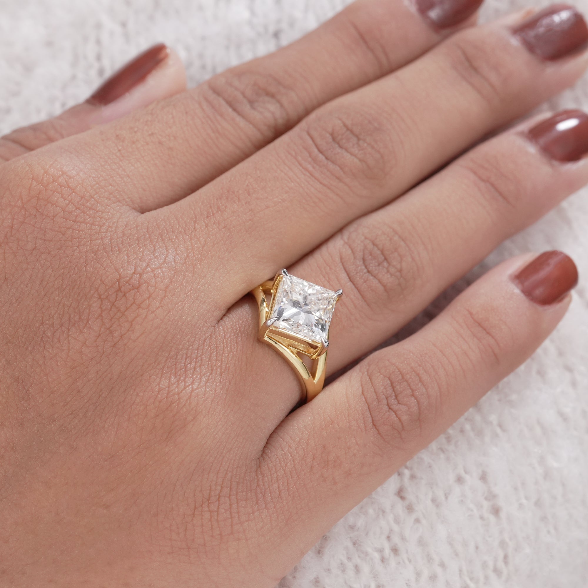 Sustainable 4 Carat Lab Grown Diamond Bridal Ring