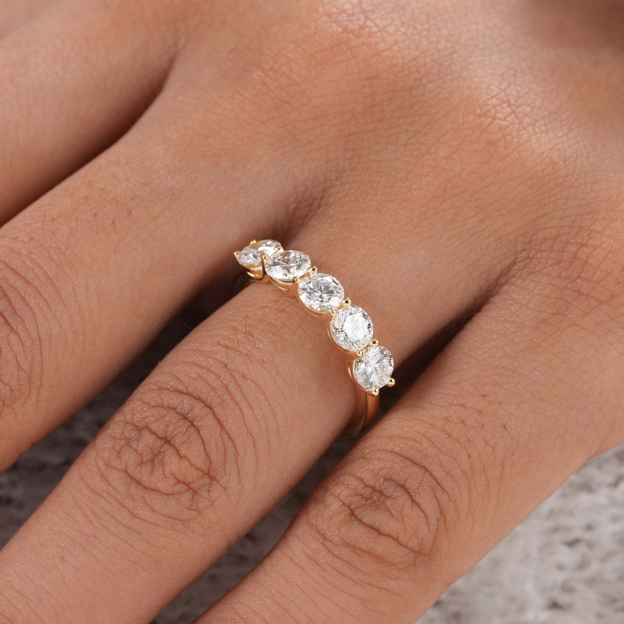 Luxury lab grown diamond stackable wedding band.