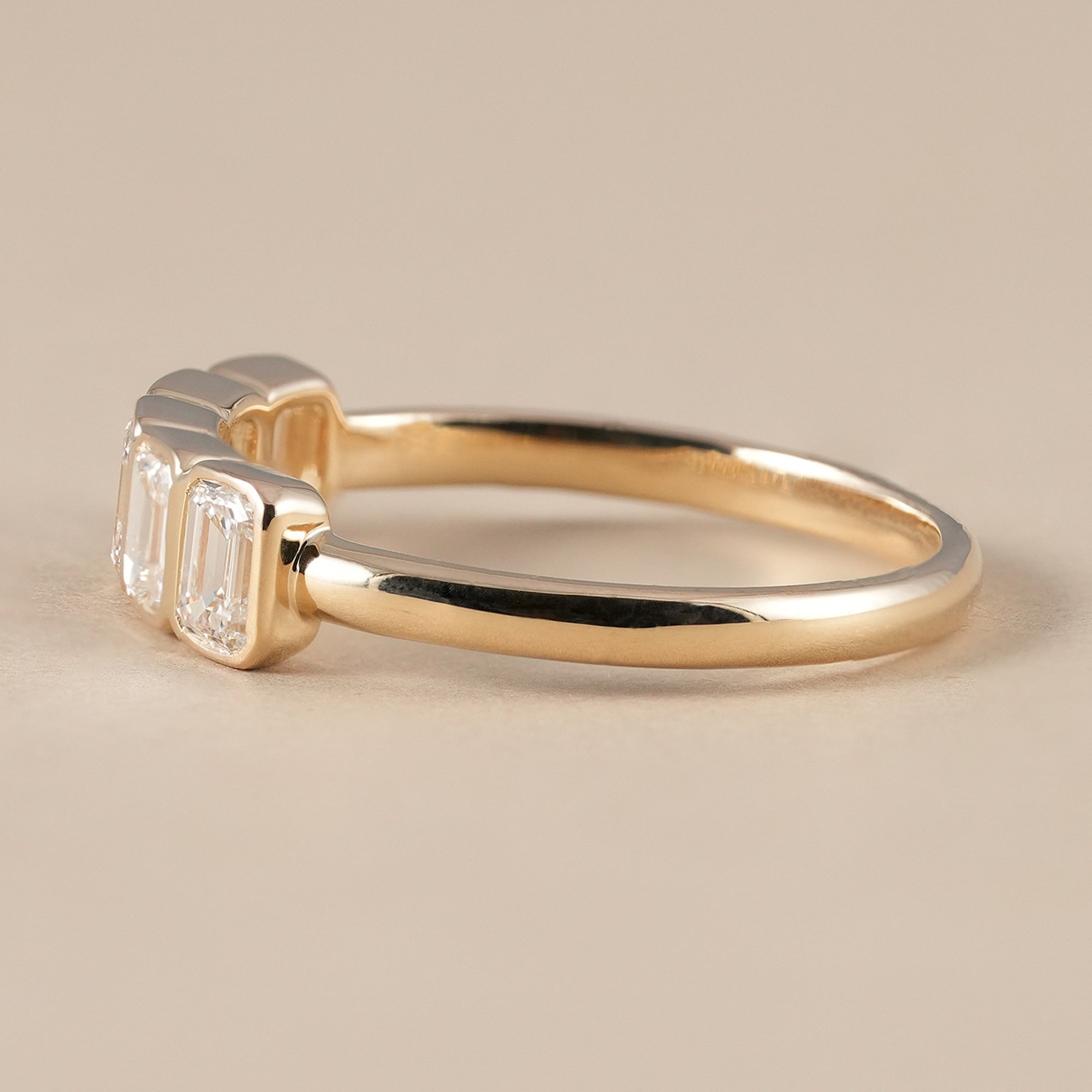 Modern emerald cut diamond wedding band for women