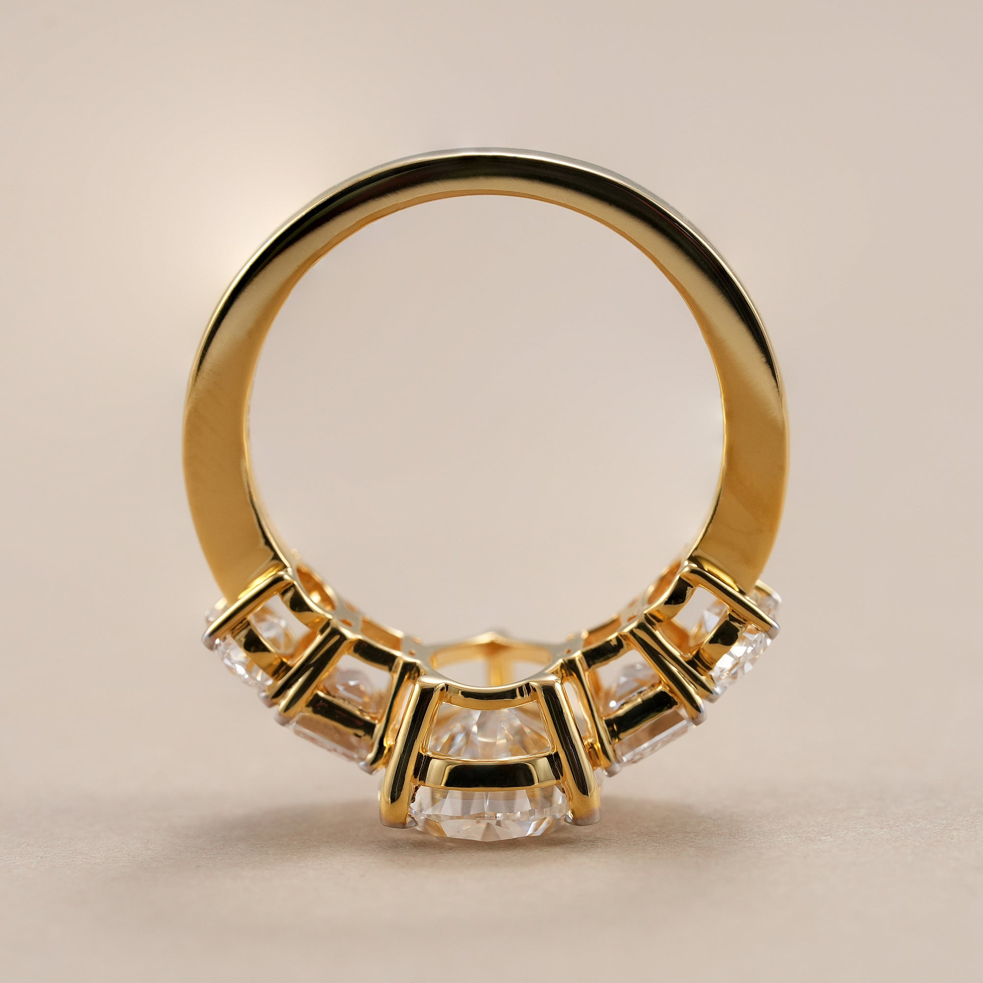 Luxury pear cut lab grown diamond bridal ring.