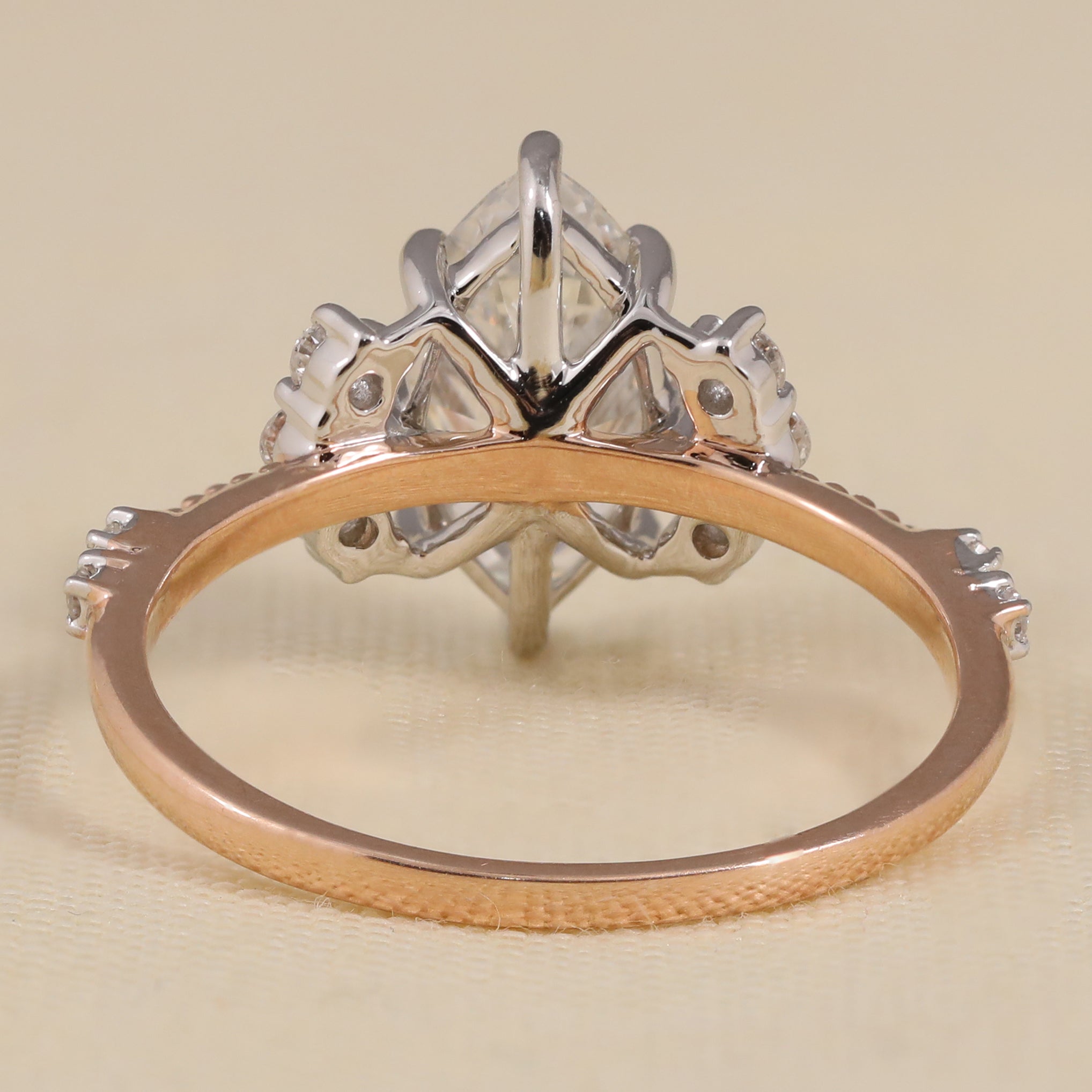 Vintage Style Marquise Cut Lab Diamond Engagement Ring
