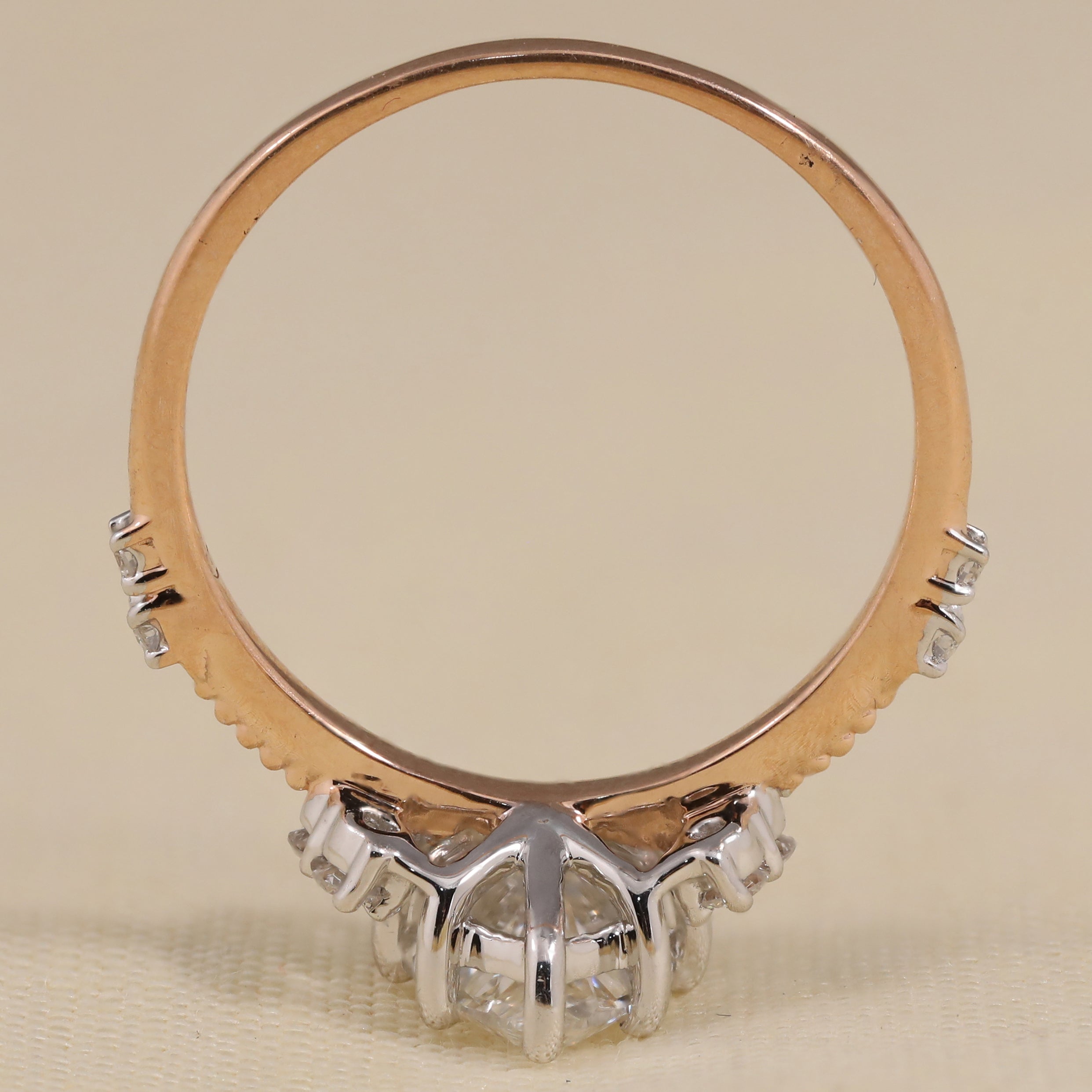 Romantic promise ring showcasing marquise lab grown diamond