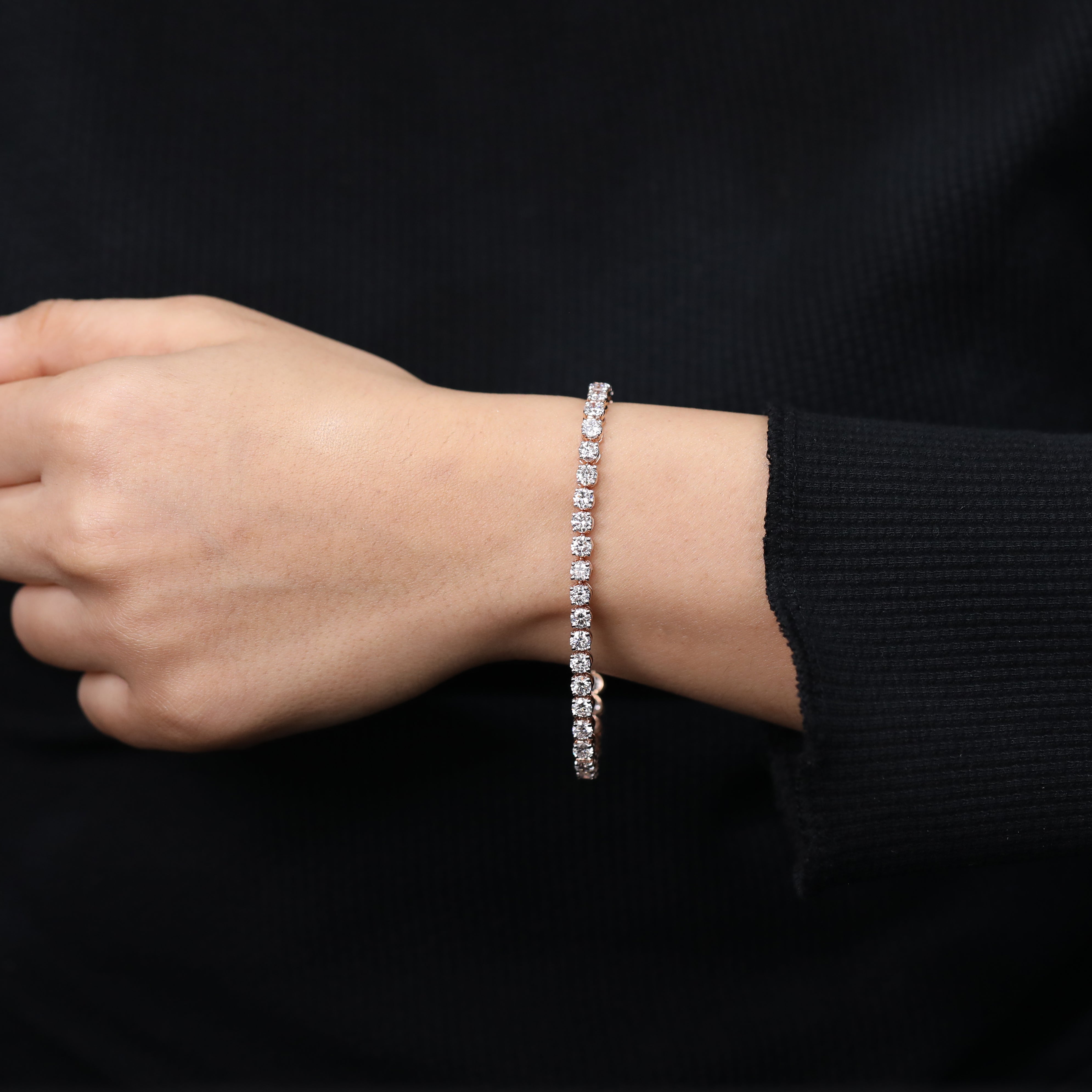Round Lab Diamond Tennis Bracelet