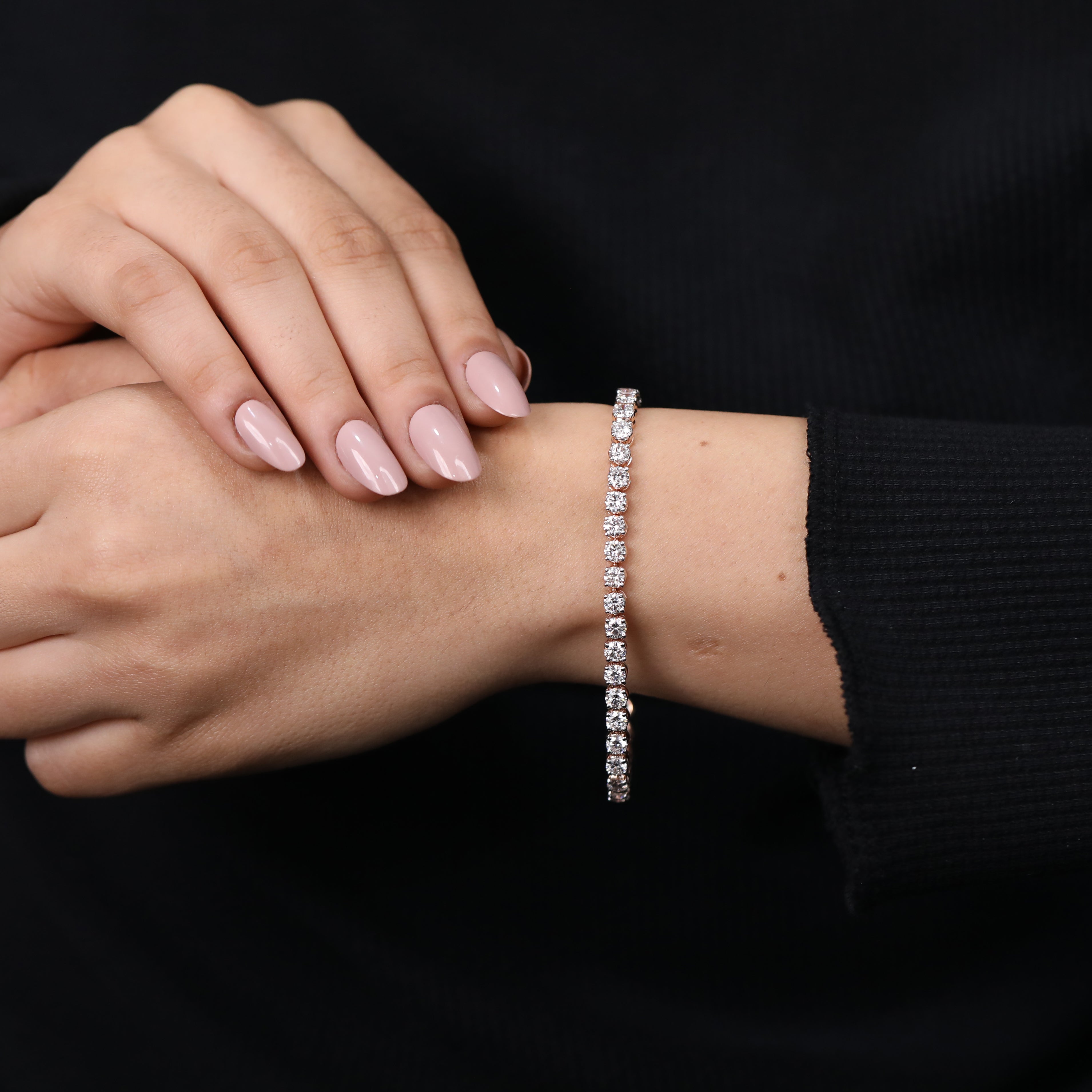 Round Lab Diamond Tennis Bracelet