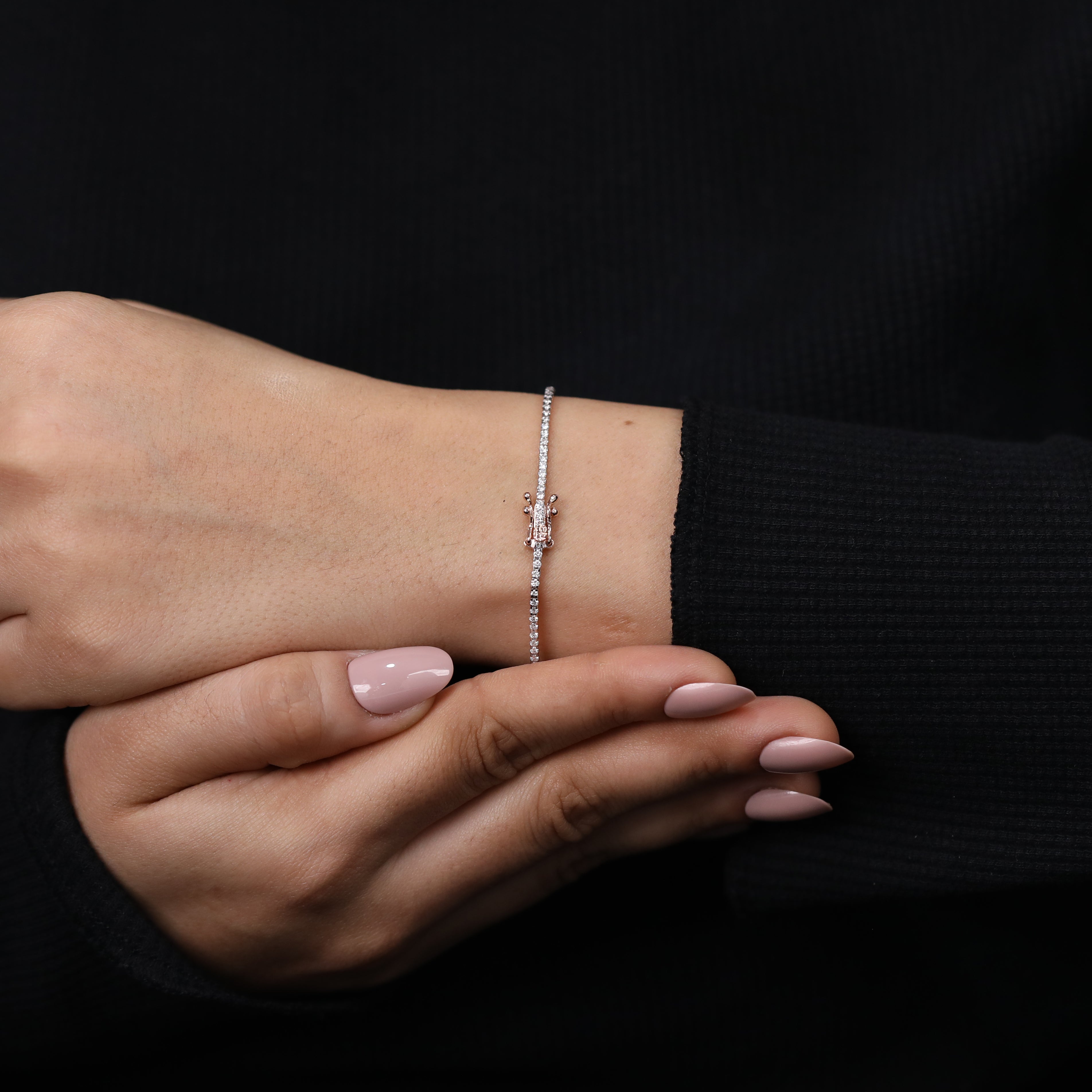 Minimalist Round Lab Diamond Tennis Bracelet