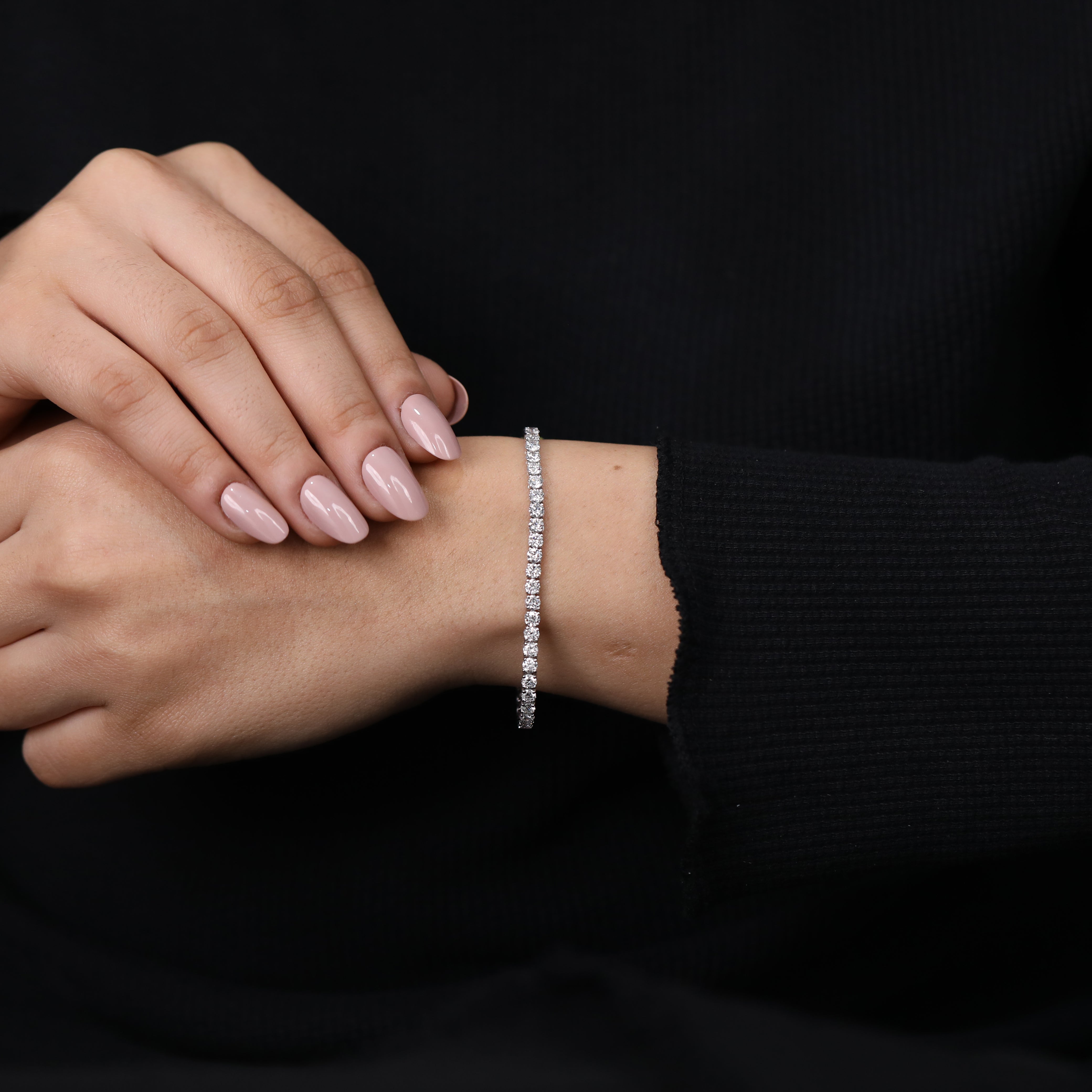 Round Cut Lab Grown Diamond Tennis Bracelet