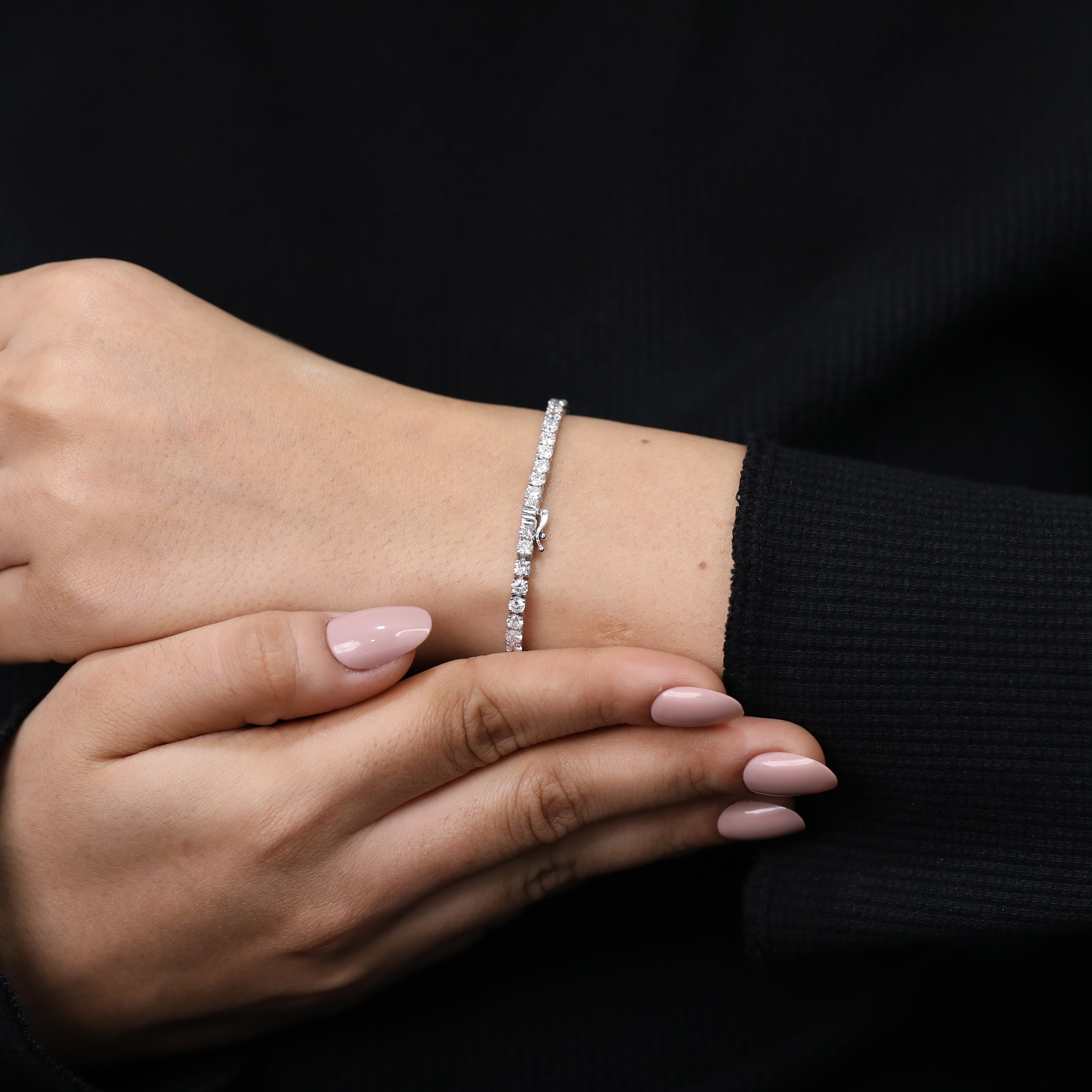 Round Cut Lab Grown Diamond Tennis Bracelet