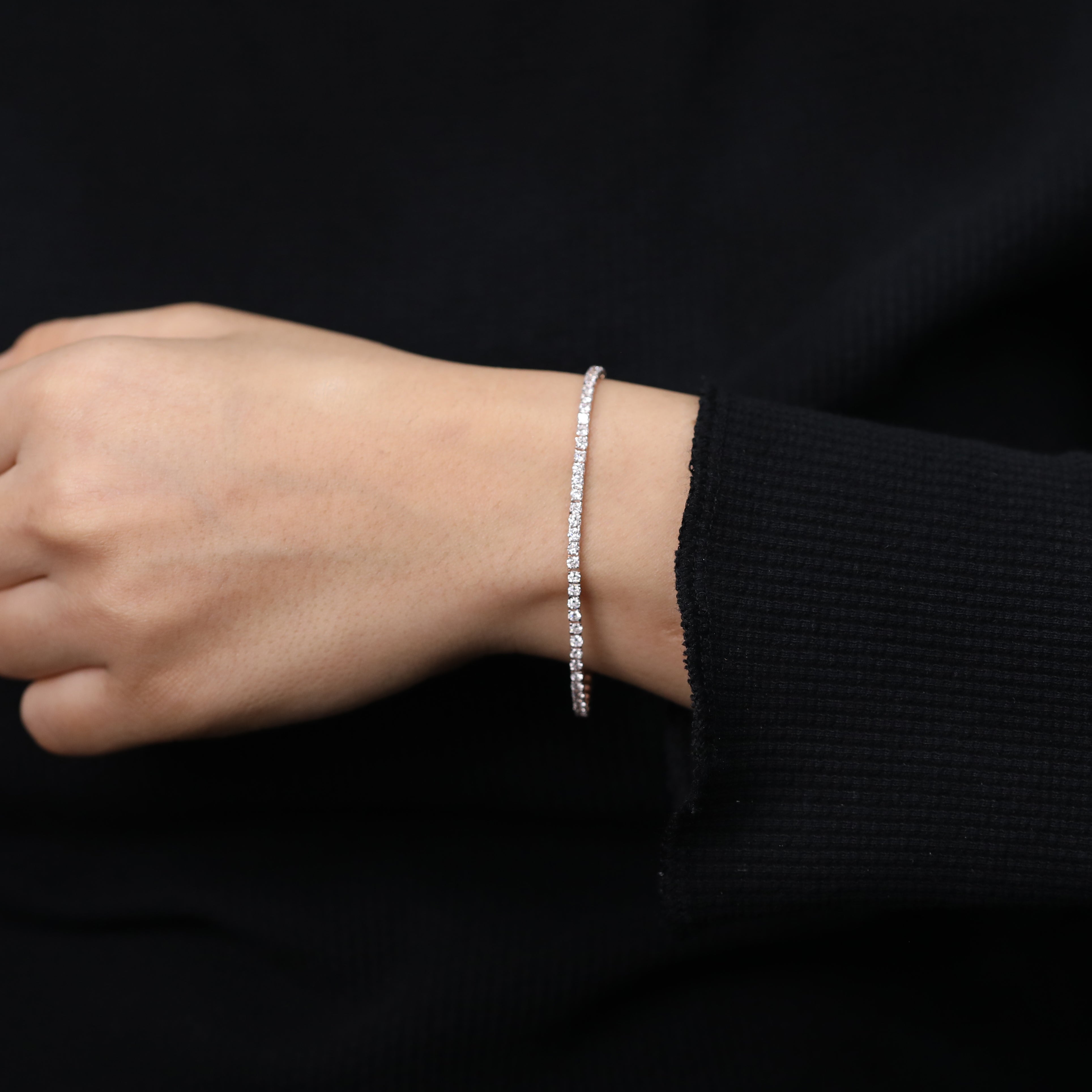Brilliant Round Lab Diamond Tennis Bracelet