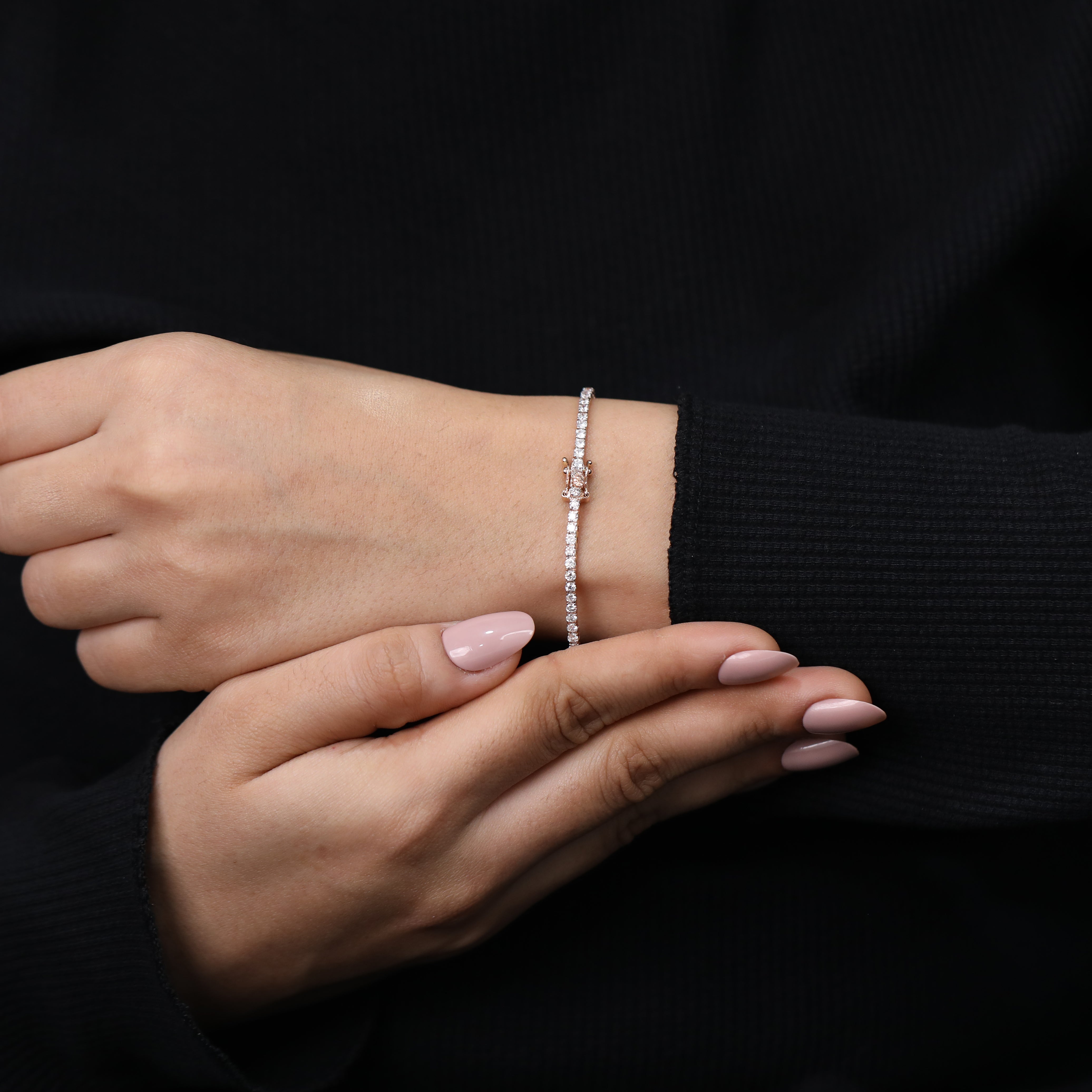 Brilliant Round Lab Diamond Tennis Bracelet