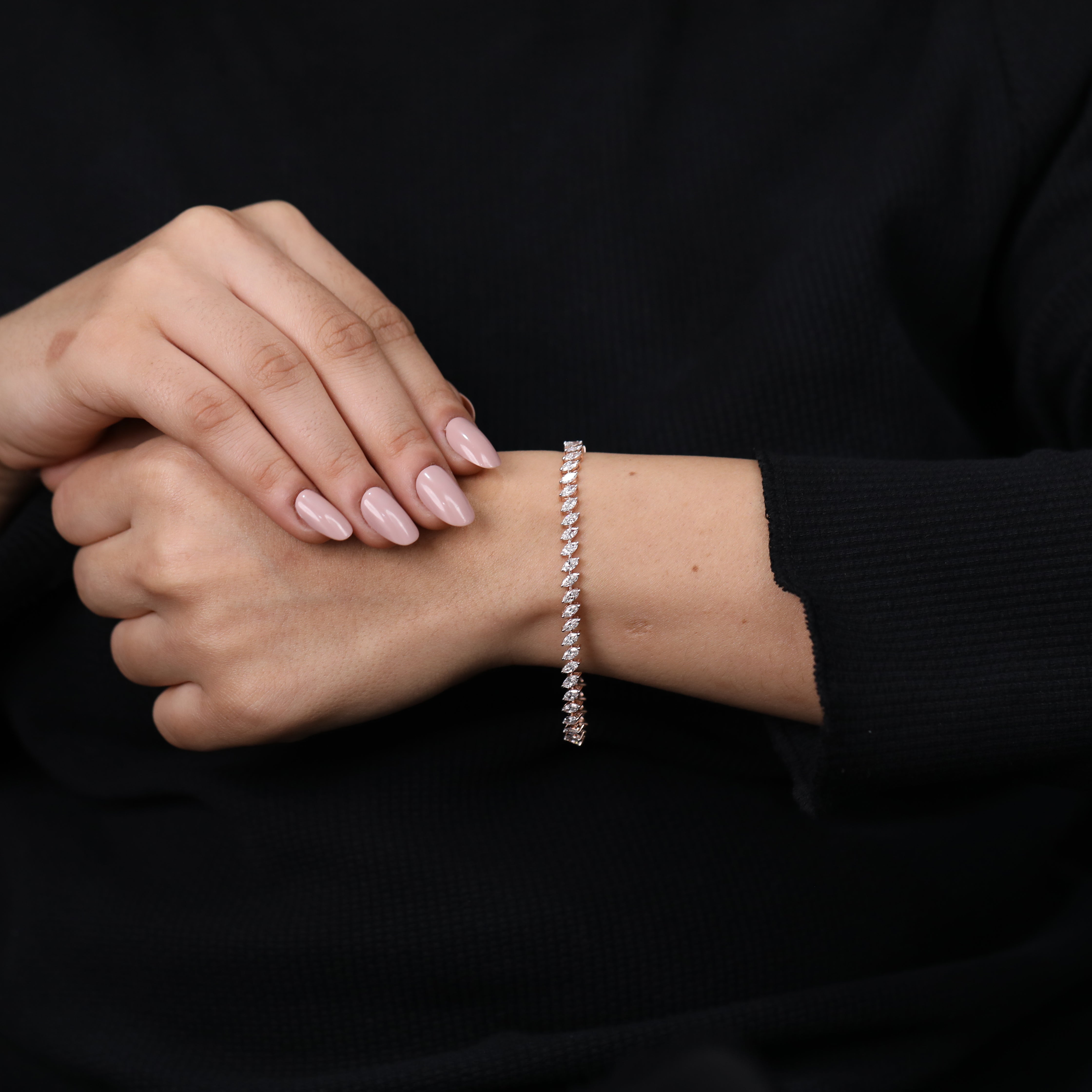 Marquise Cut Lab Diamond Tennis Bracelet