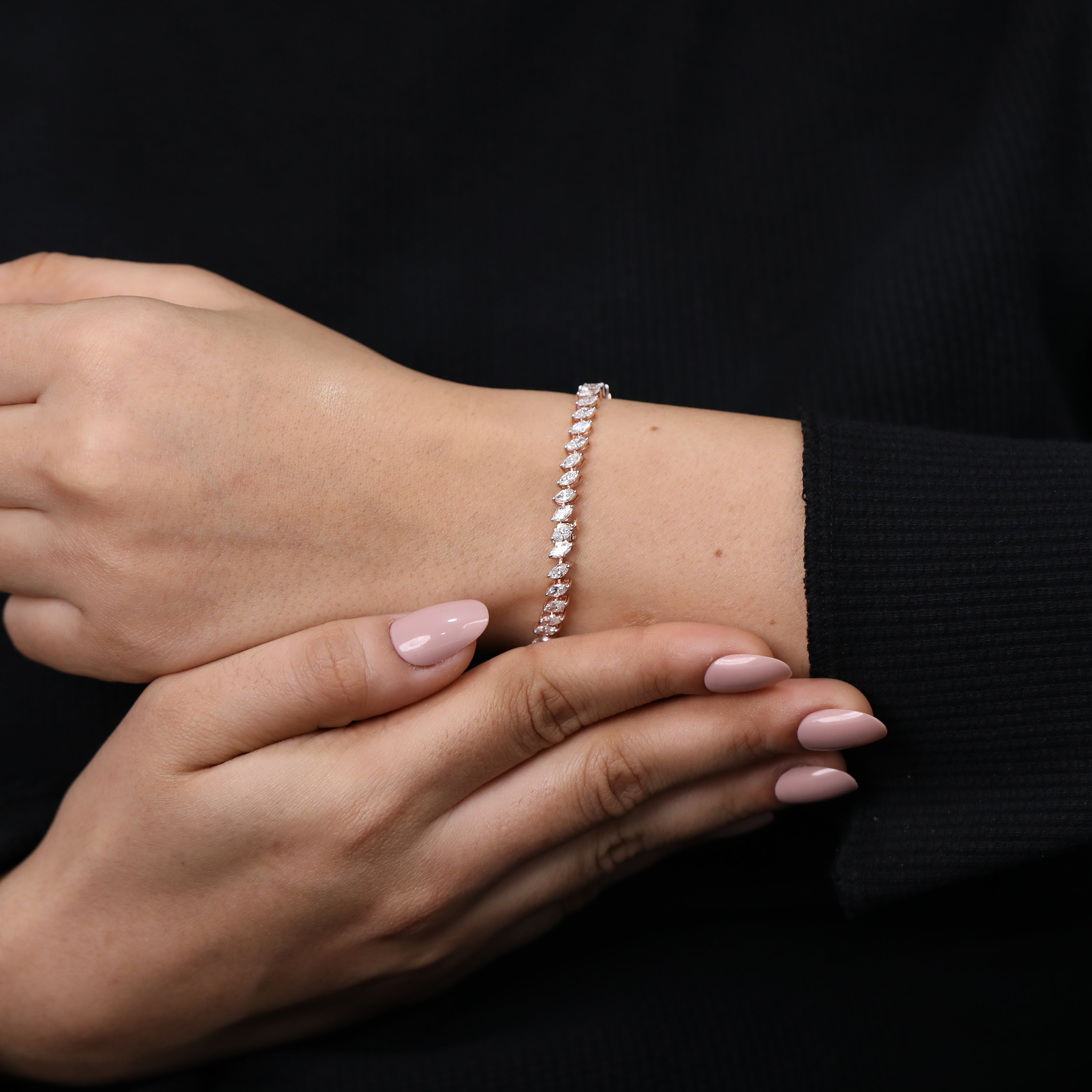 Marquise Cut Lab Diamond Tennis Bracelet