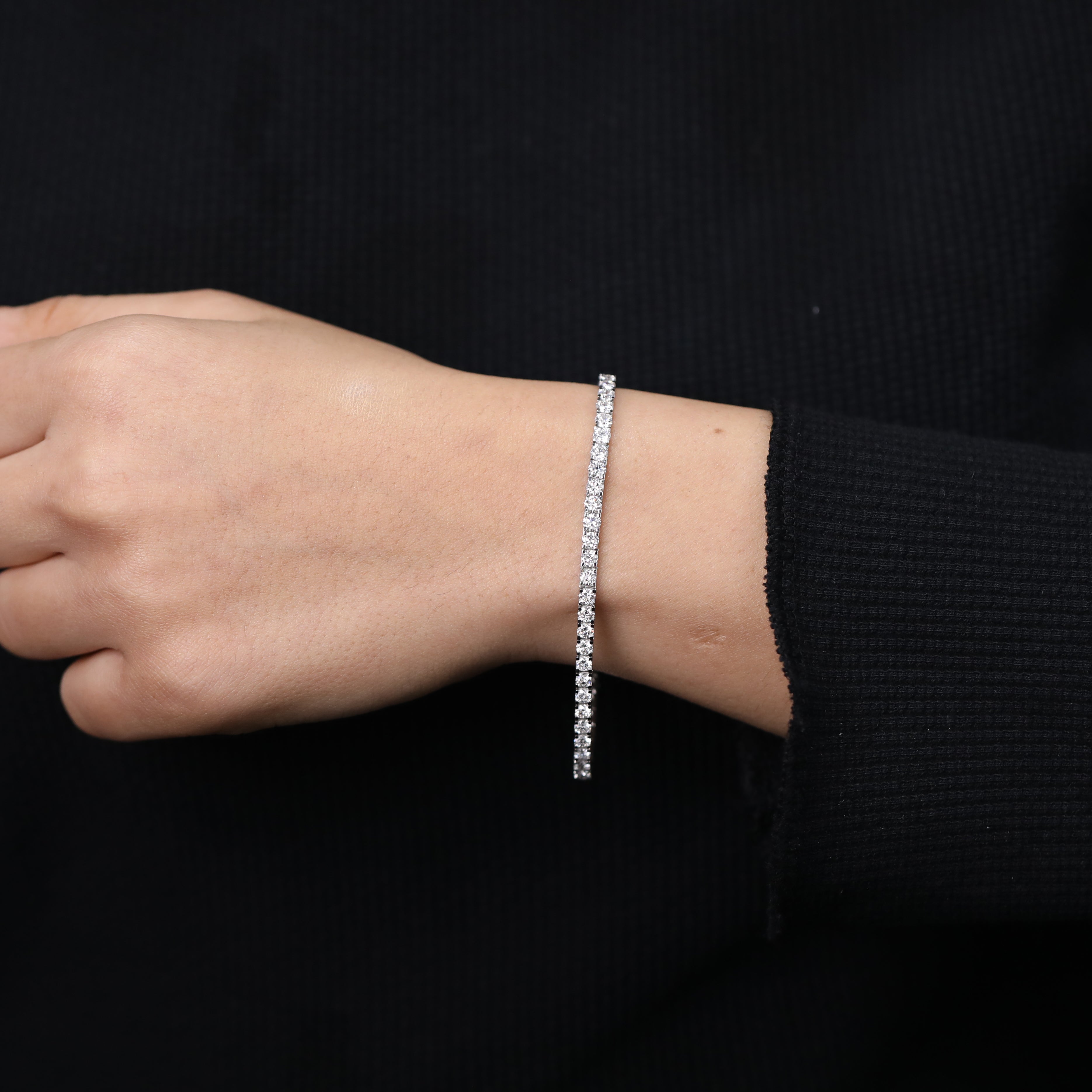 Brilliant Round Lab Diamond Tennis Bracelet