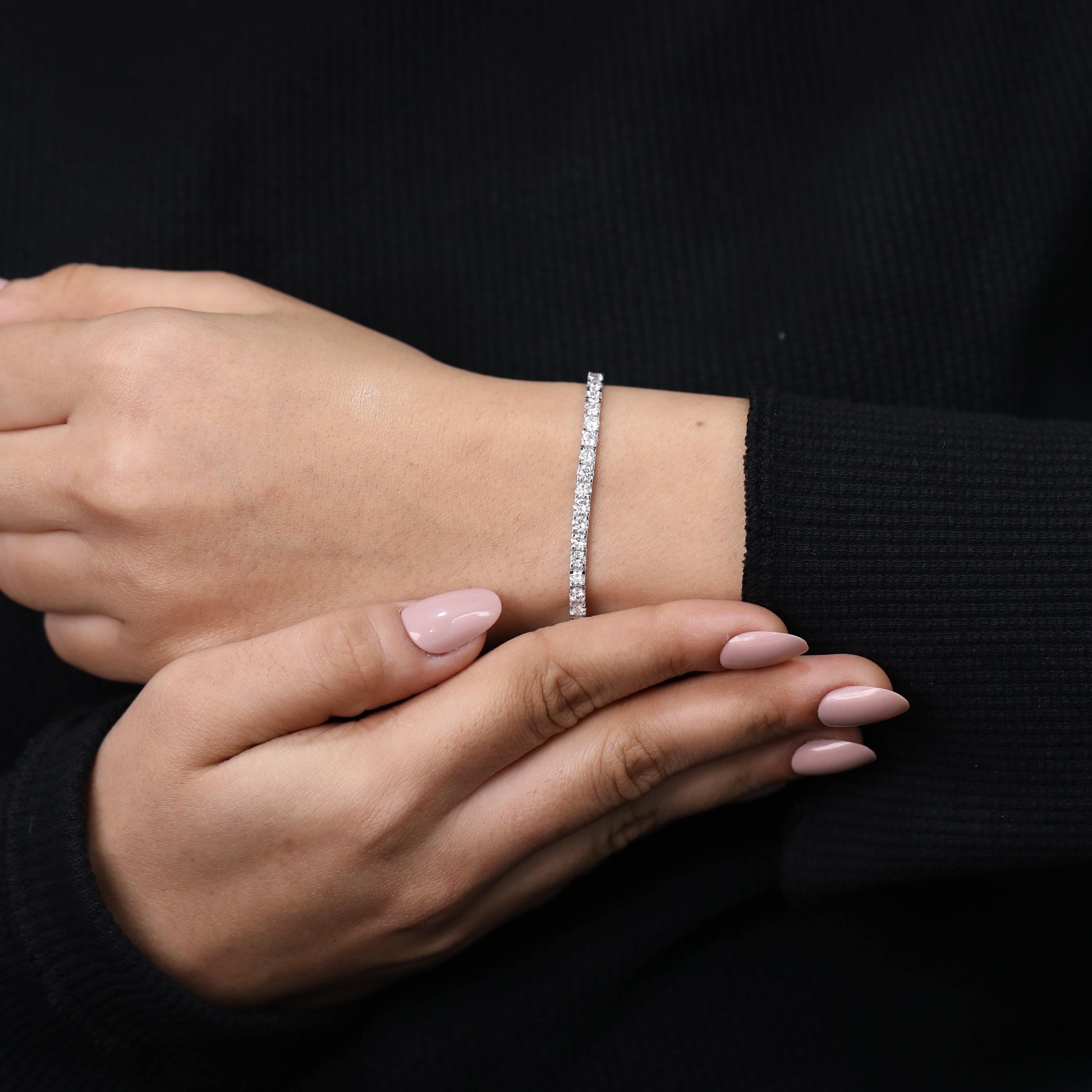 Brilliant Round Lab Diamond Tennis Bracelet