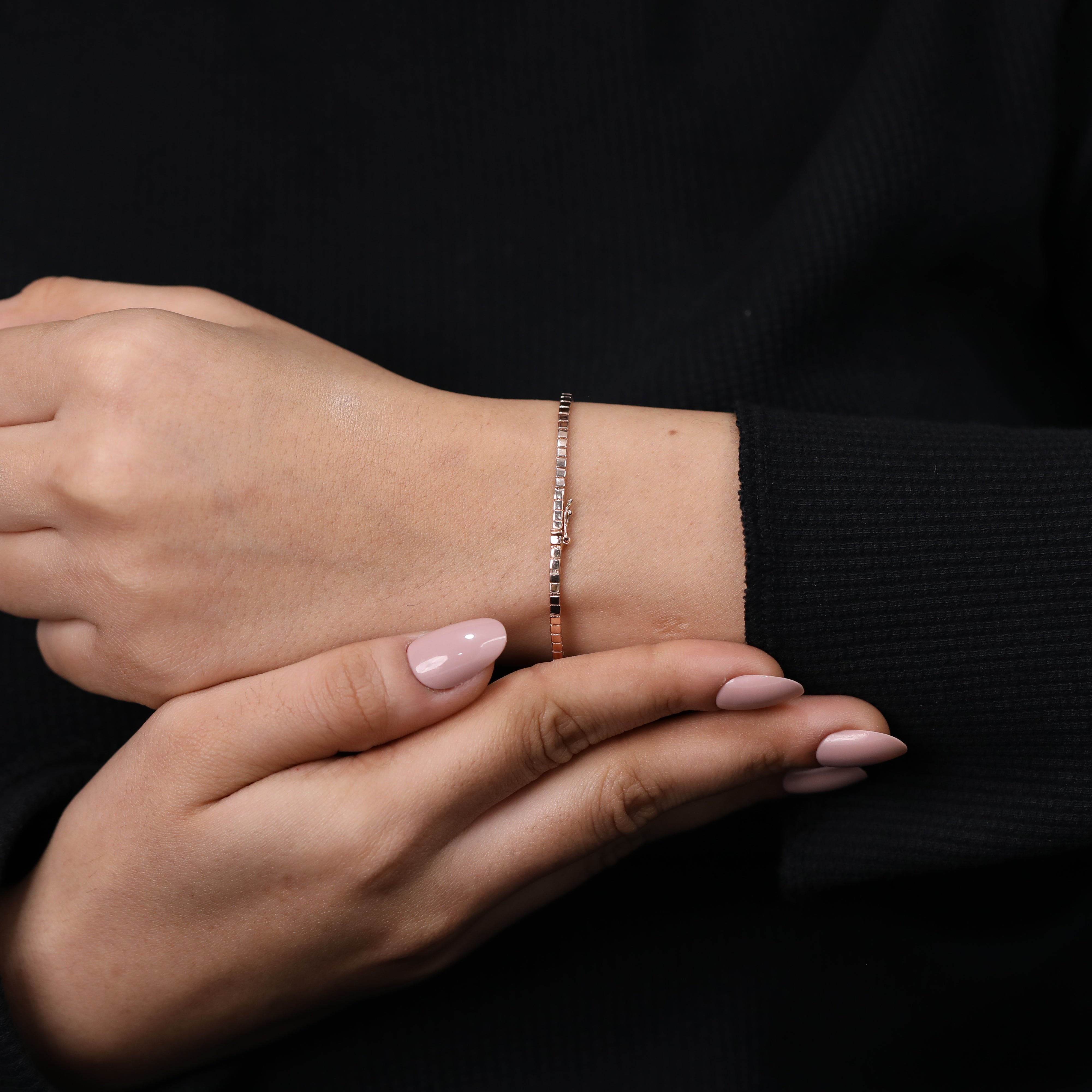 Emerald Cut Lab Diamond Half Tennis Bracelet