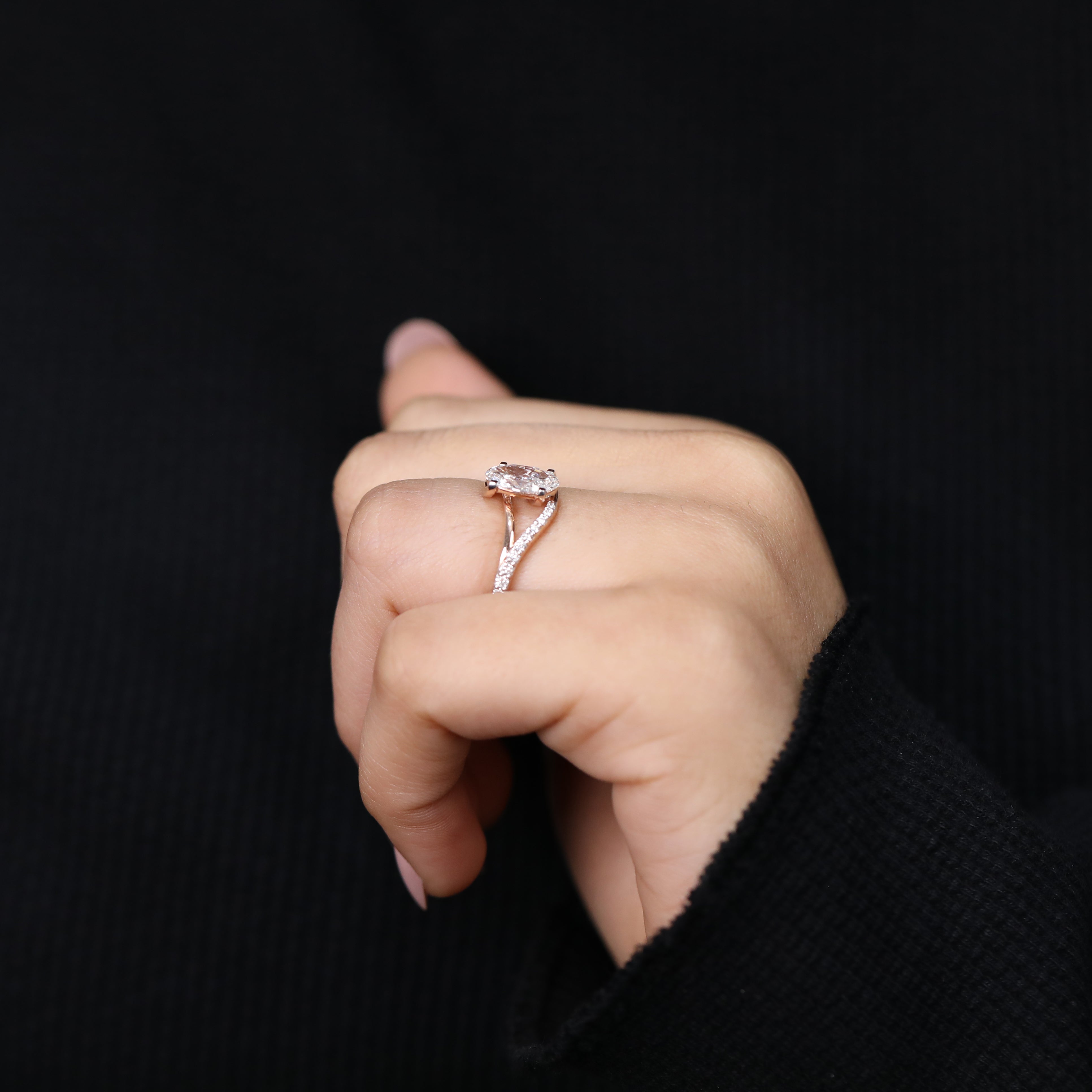 Statement oval lab created diamond ring milestone moment