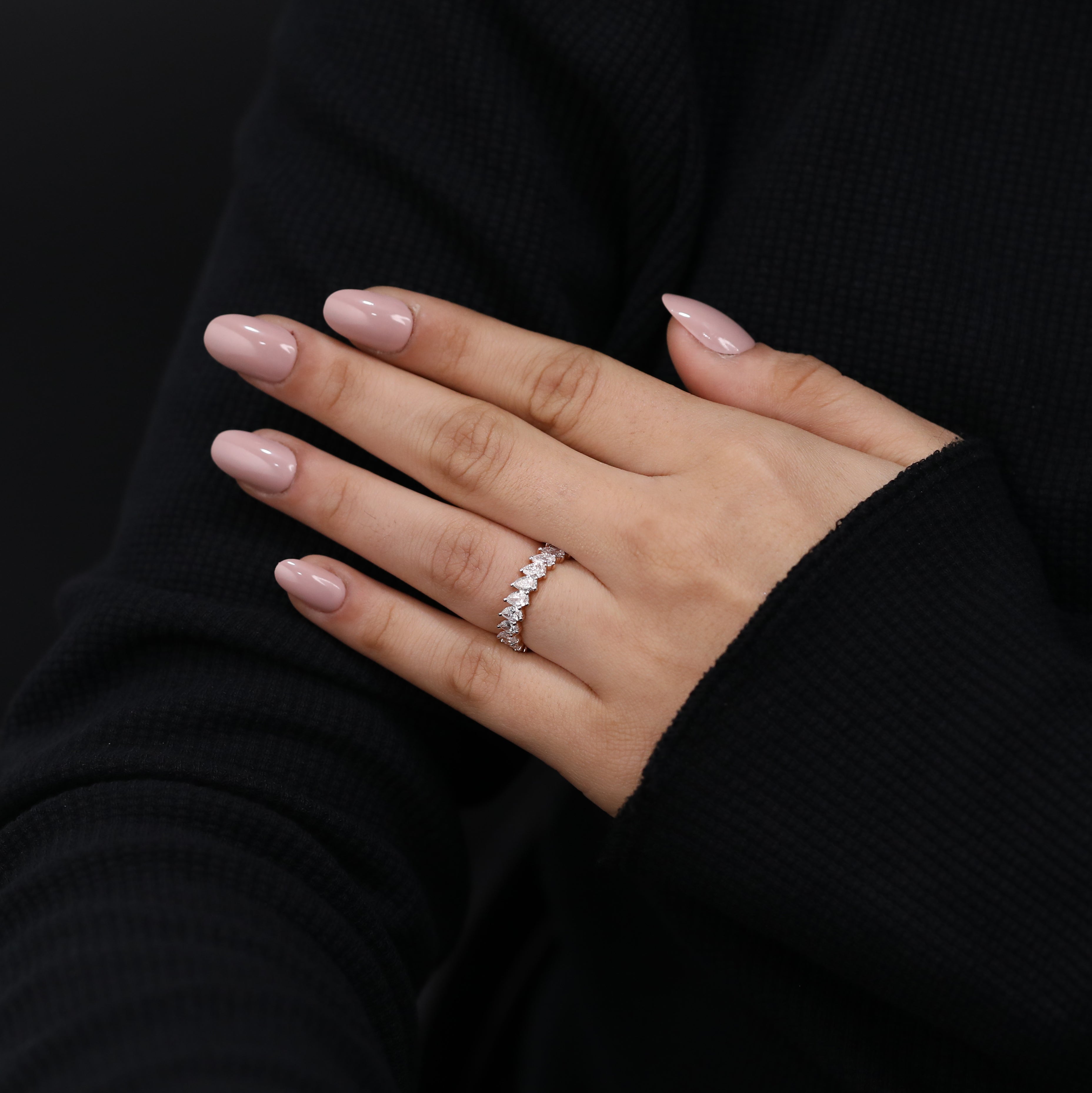 Fine jewelry pear lab created diamond eternity ring milestone