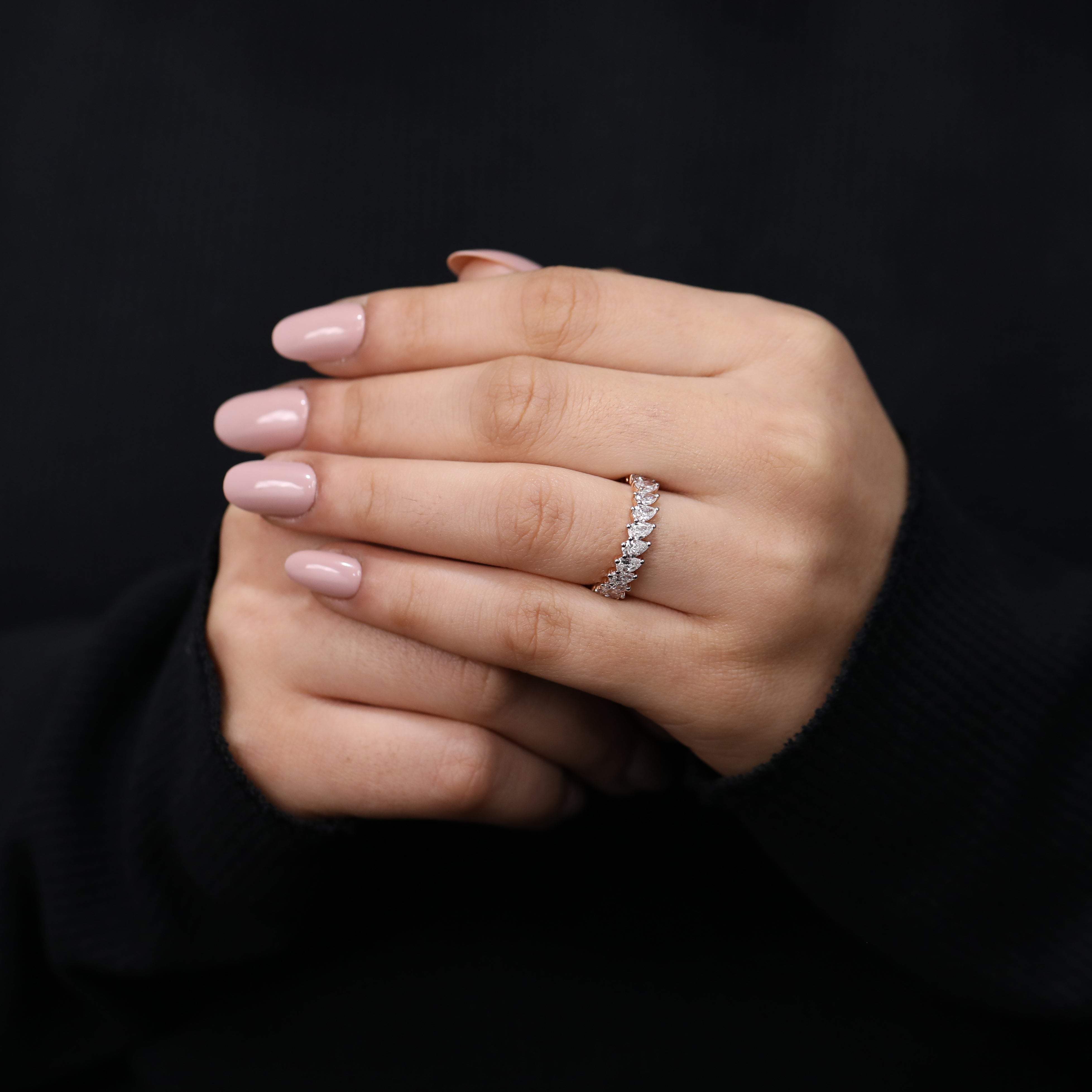 Timeless pear lab created diamond eternity ring special occasion