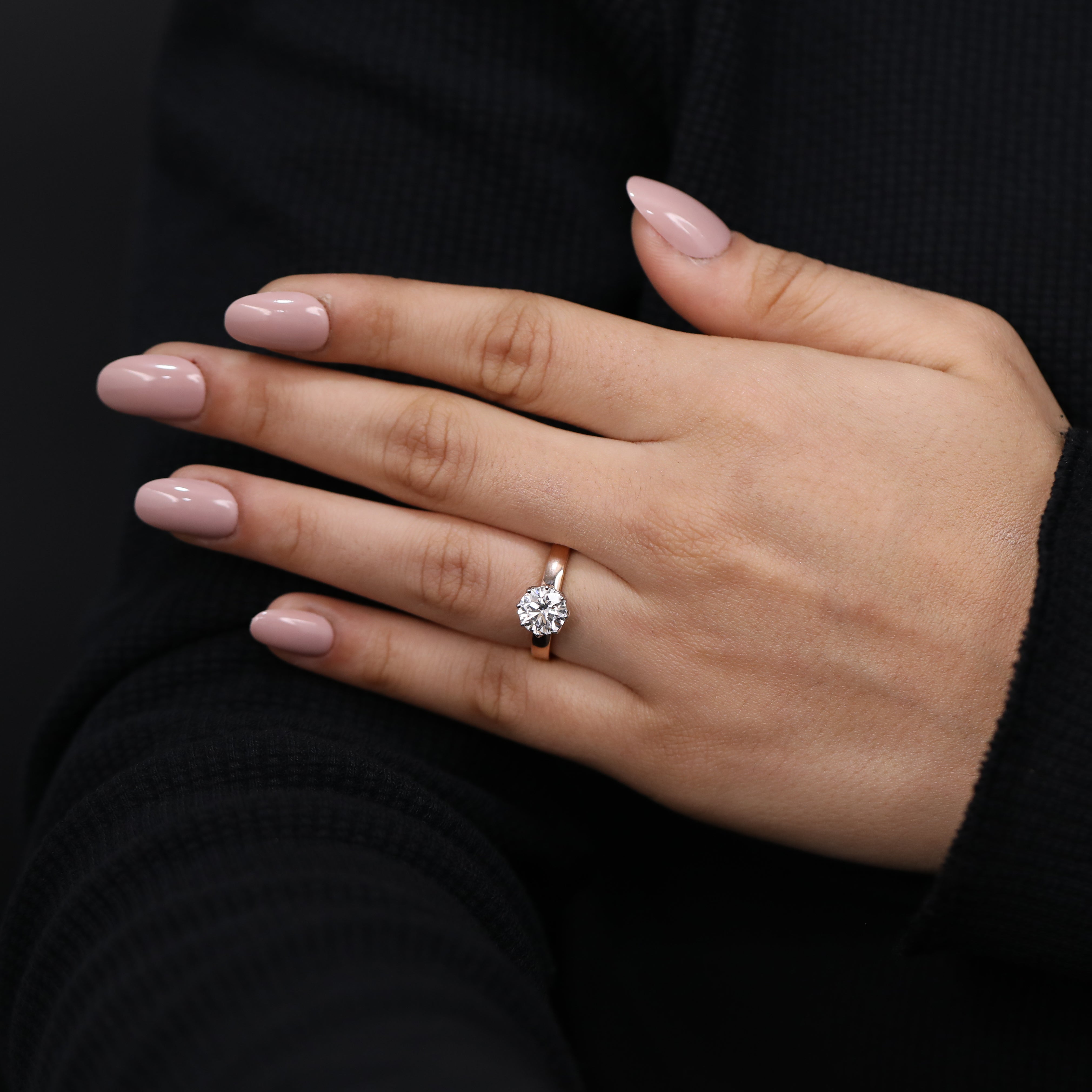 Elegant promise ring with round lab created diamond sparkle