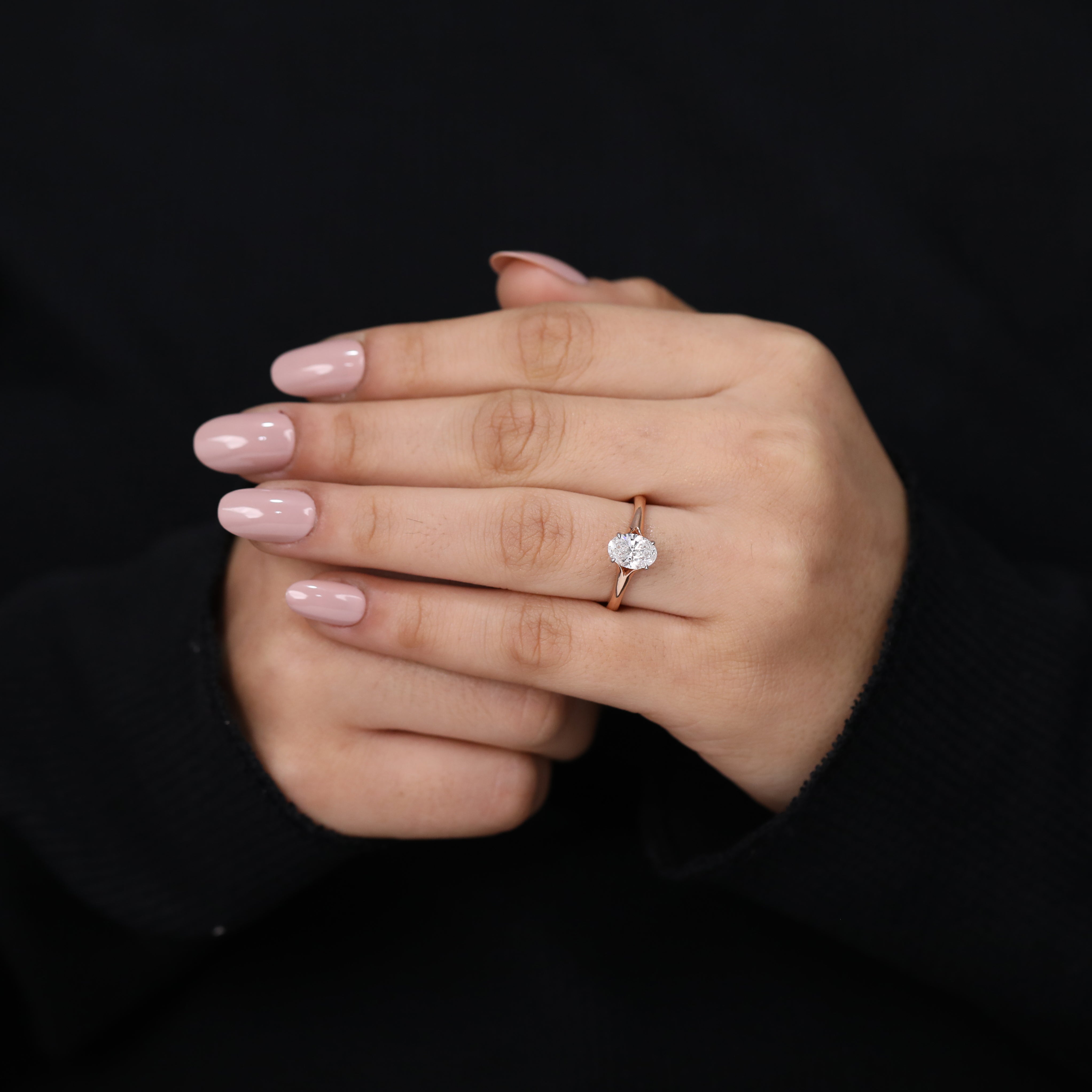Fine jewelry oval solitaire lab grown diamond milestone