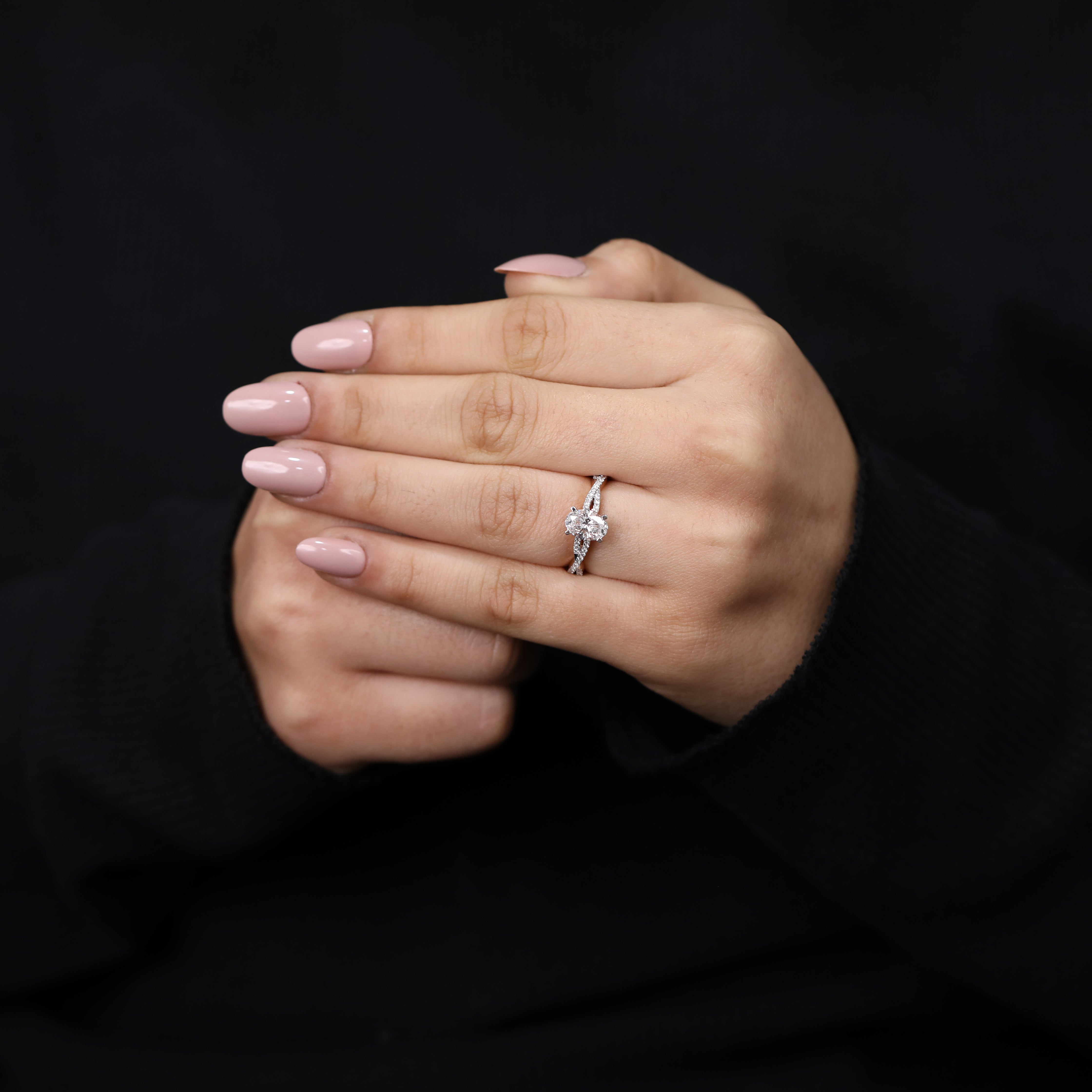 Heirloom inspired engagement ring using lab grown oval diamond