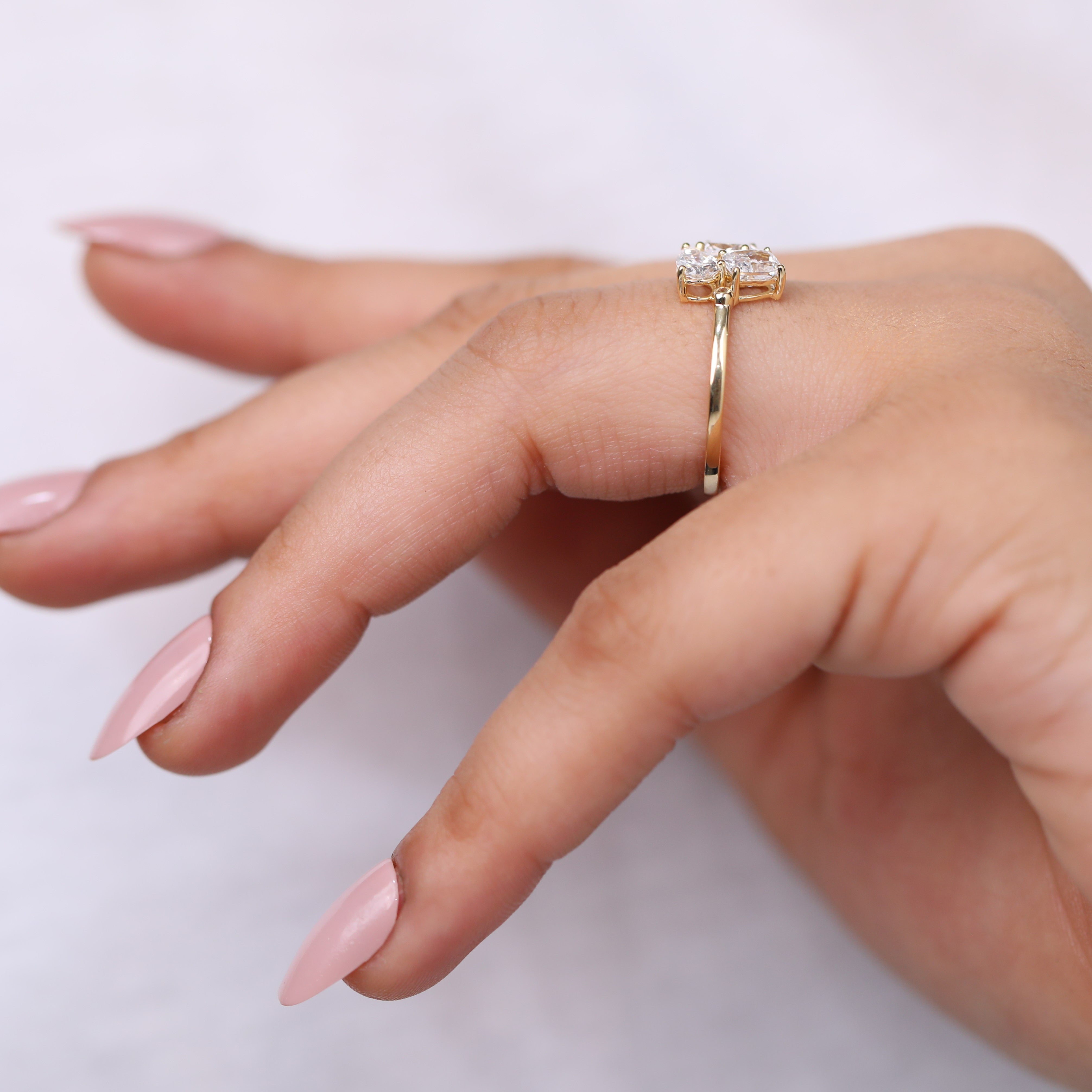Creative oval solitaire engagement ring concept with additional lab grown diamonds