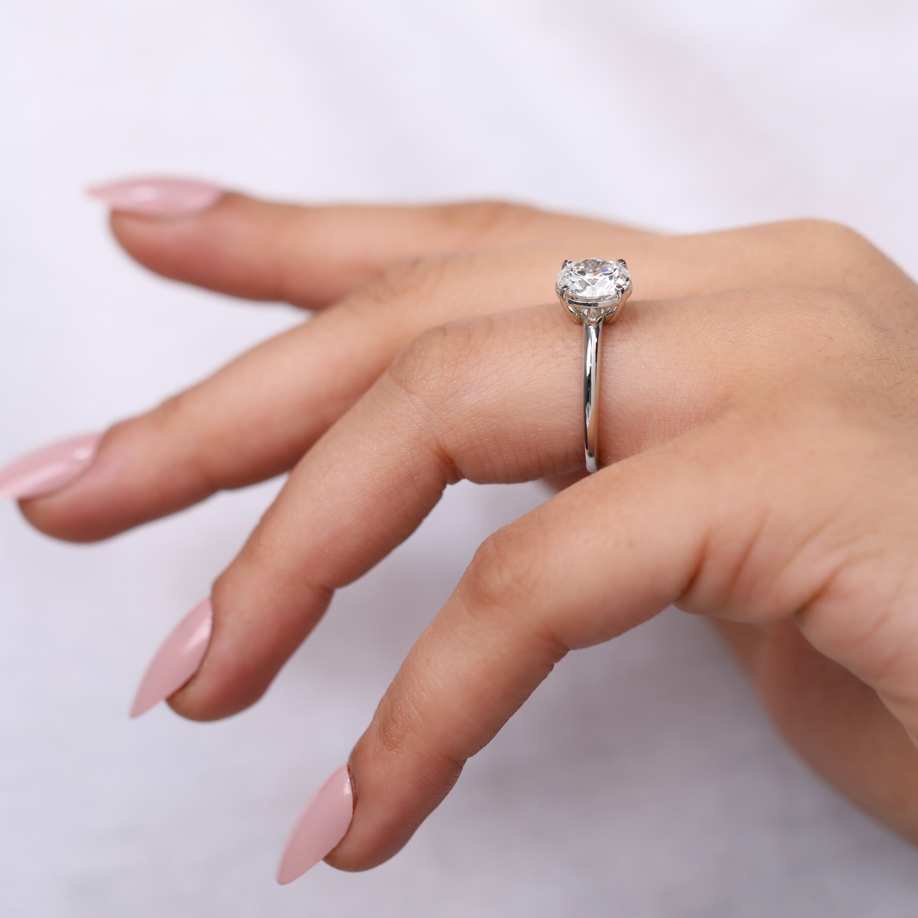 Round Cut Lab Grown Diamond Solitaire Engagement Ring
