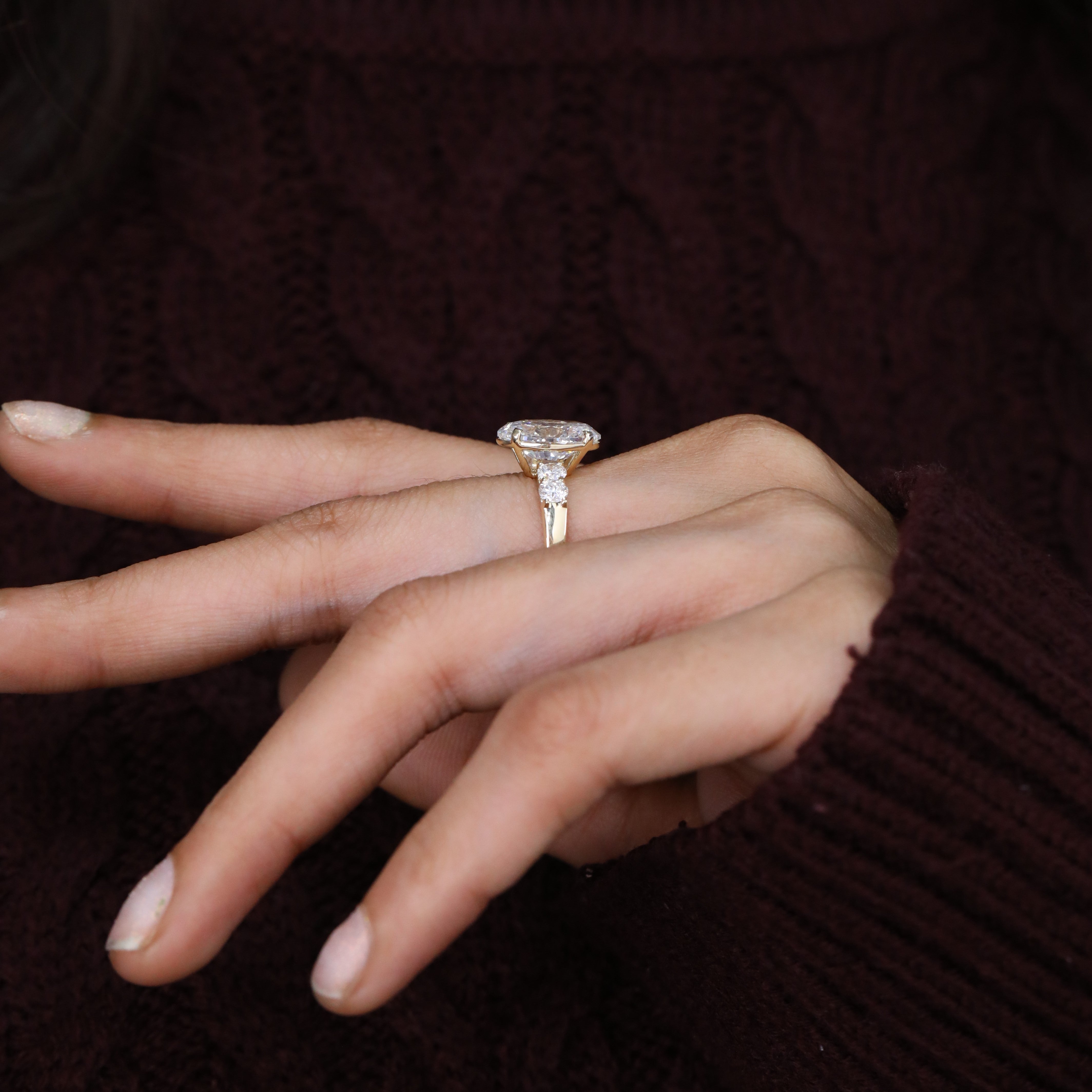 Oval cut lab diamond engagement ring for proposal