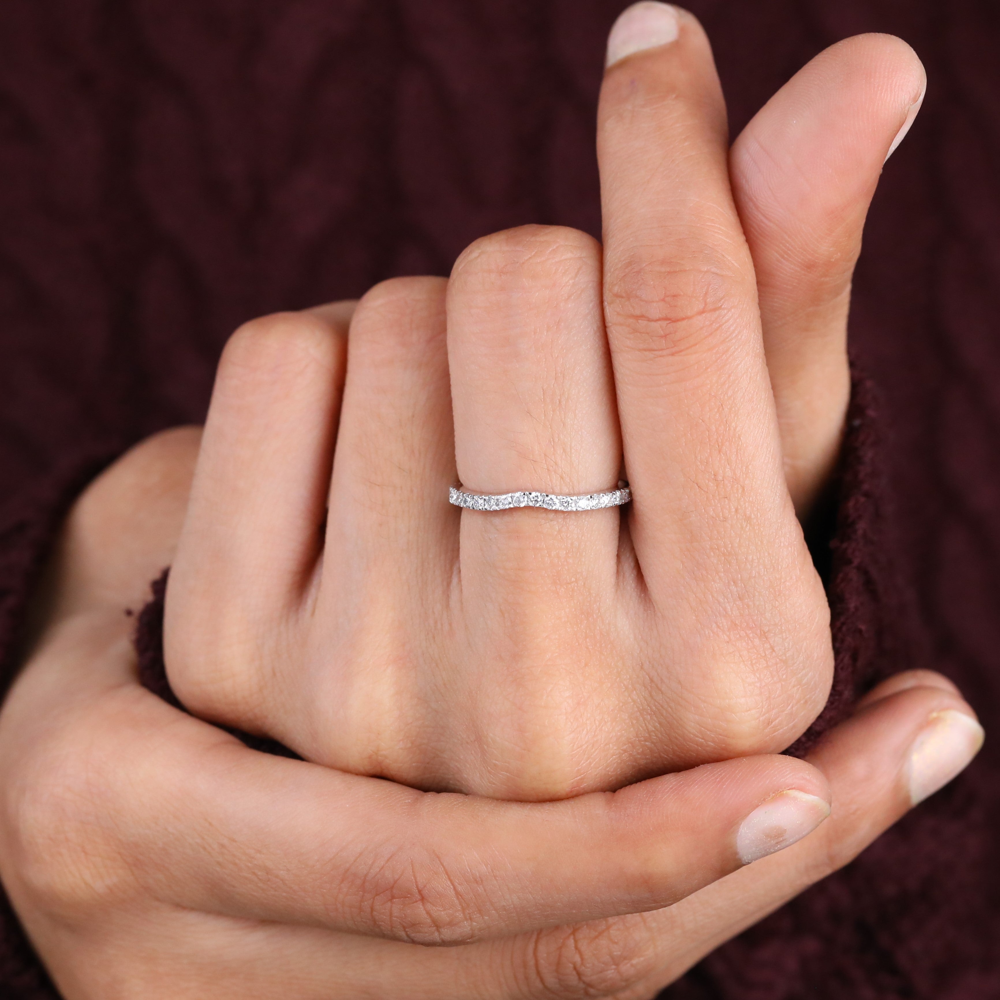 Classic pavé diamond band suited for weddings, anniversaries, or gifts