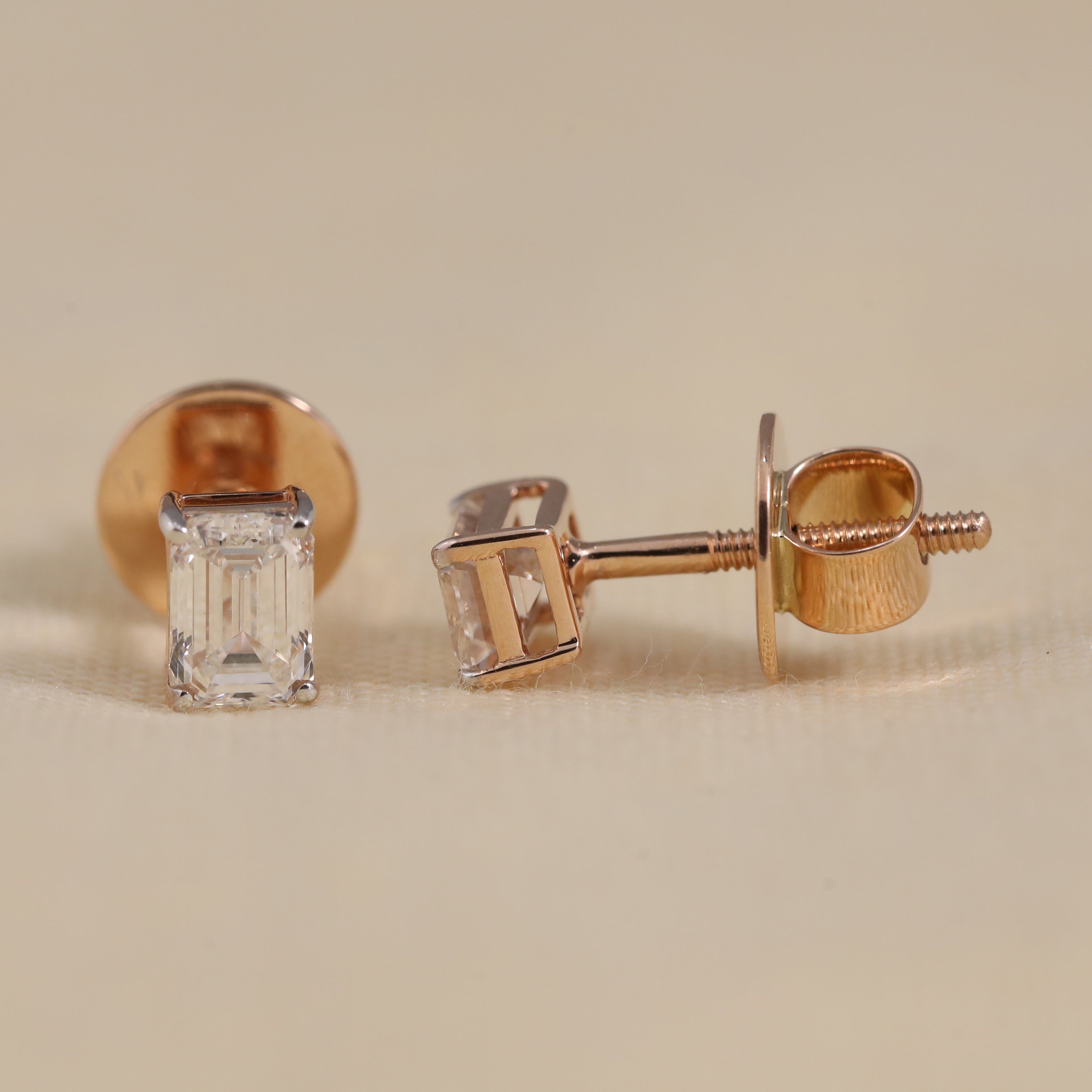 Classic emerald cut lab grown diamond earrings ideal for birthday gifts