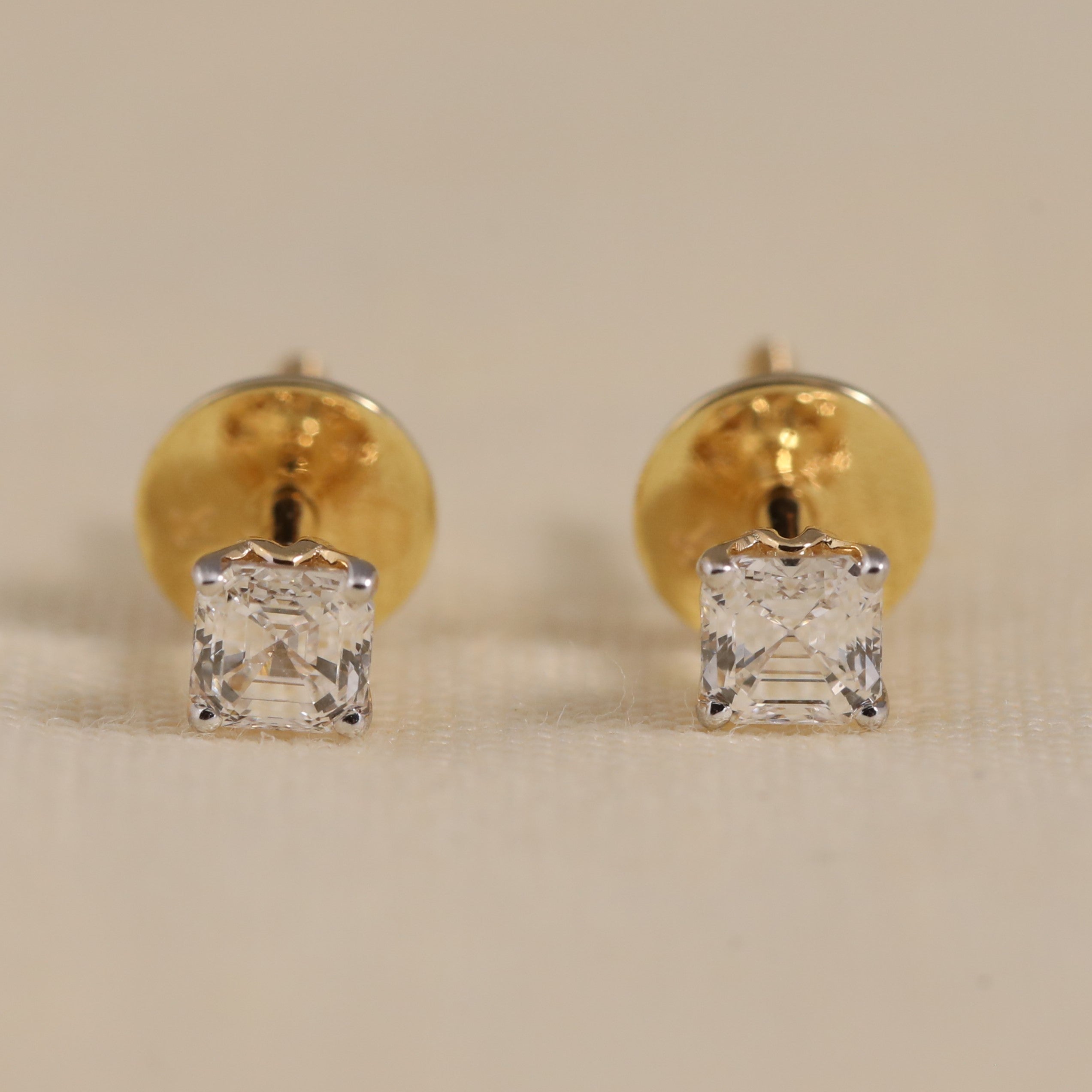 Elegant asscher lab grown diamond stud earrings perfect for daily wear gifts