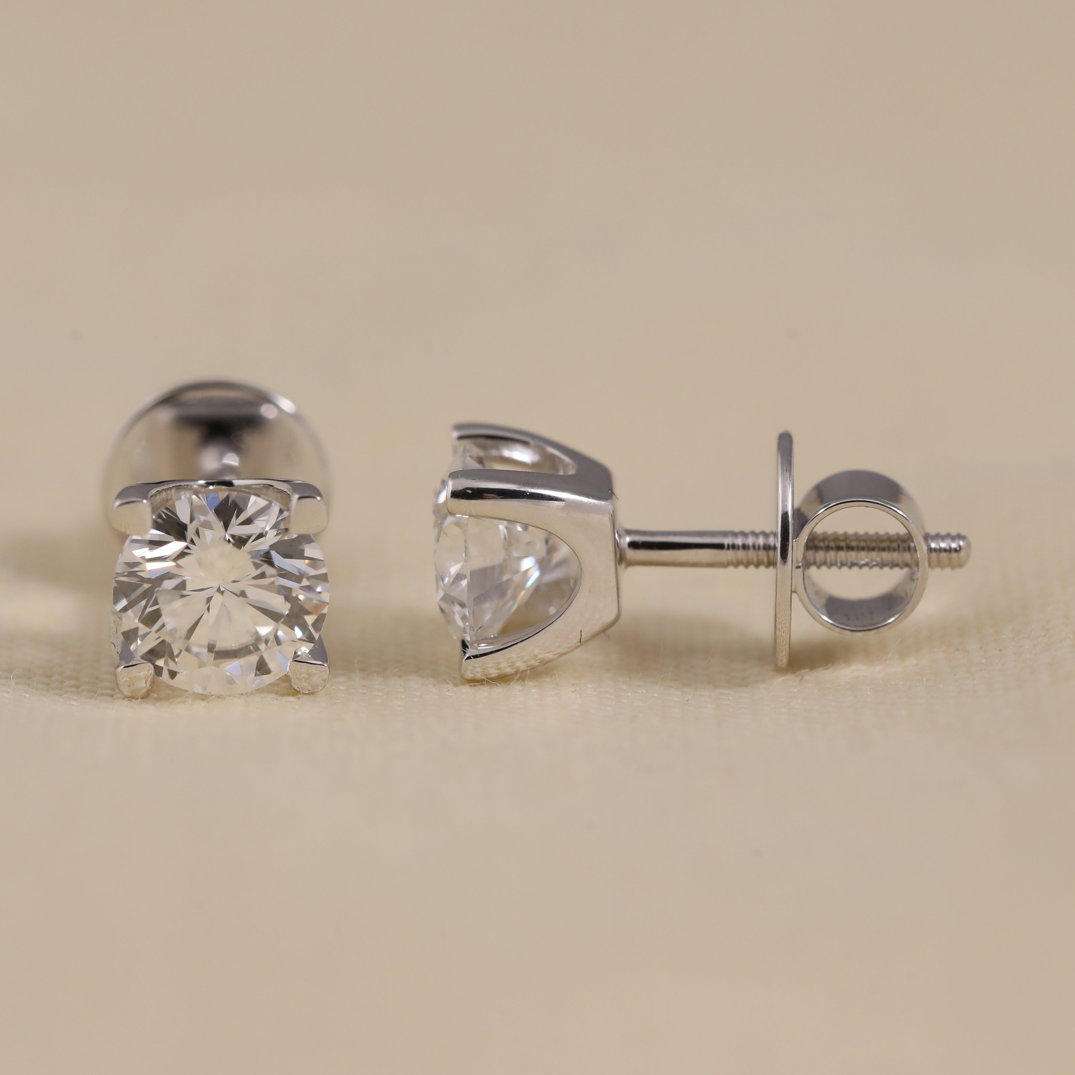 Classic round lab grown diamond stud earrings suited for anniversary and wedding gifting