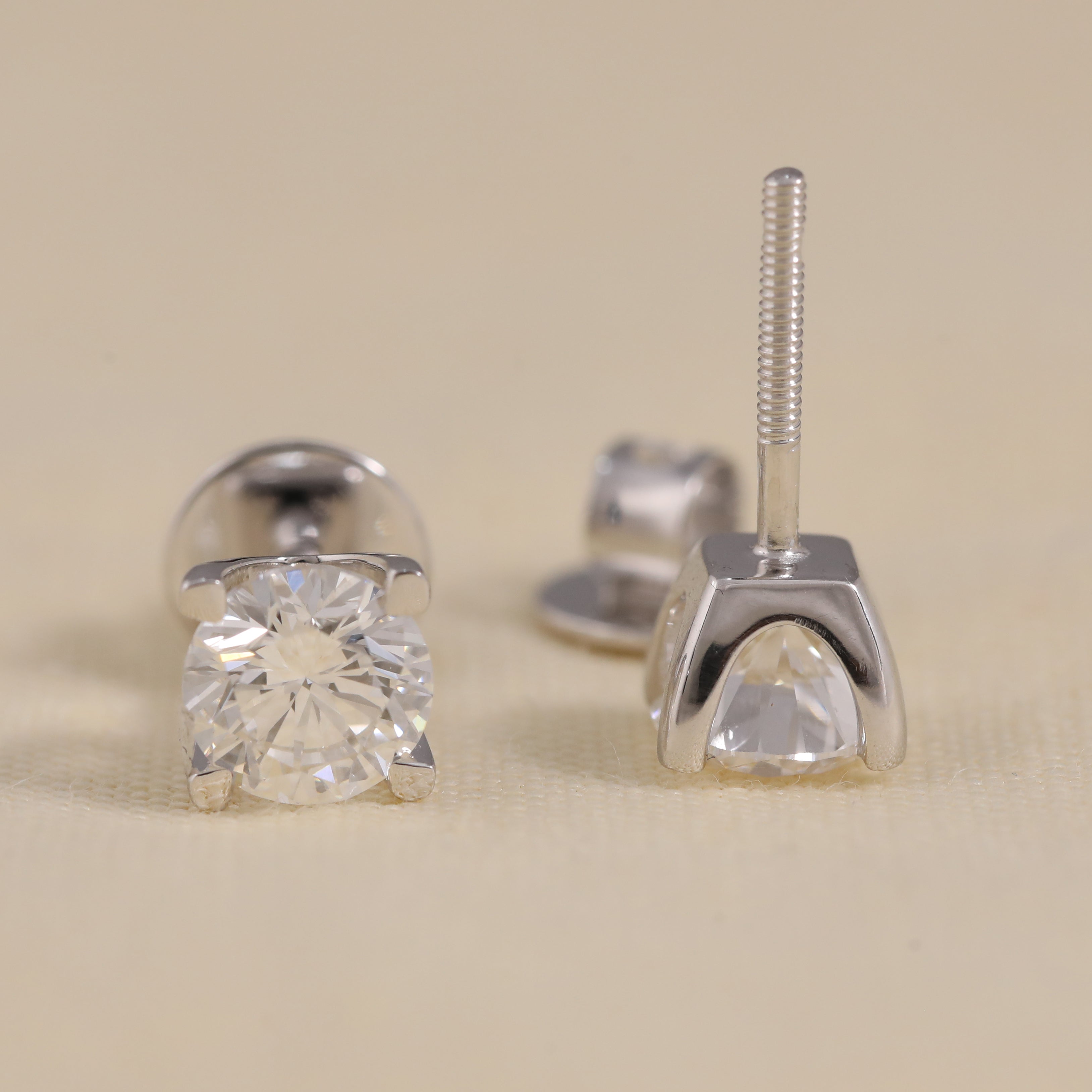 Round lab grown diamond studs crafted for engagement gifting and memorable events