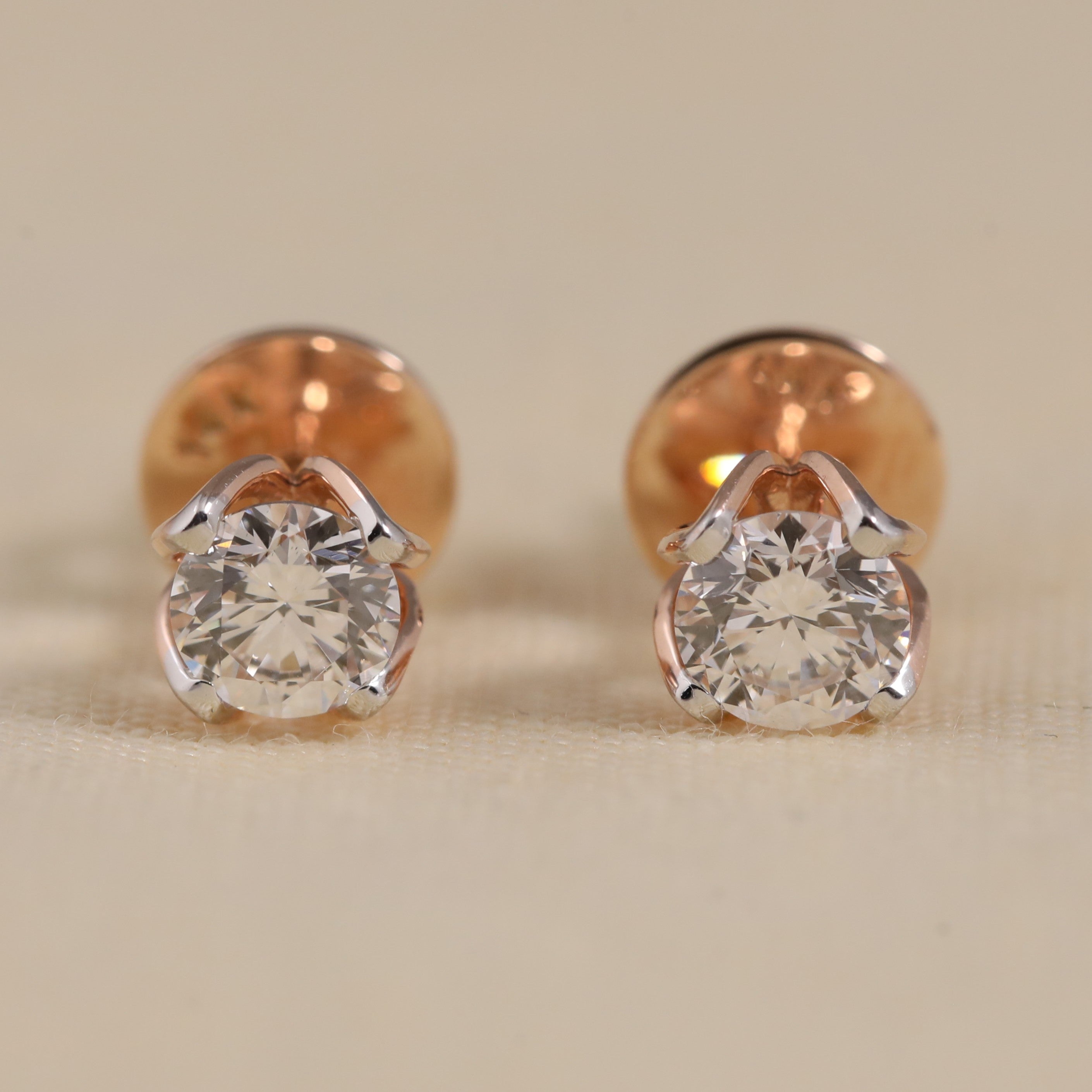 Round lab grown diamond stud earrings perfect for everyday wear and gifting