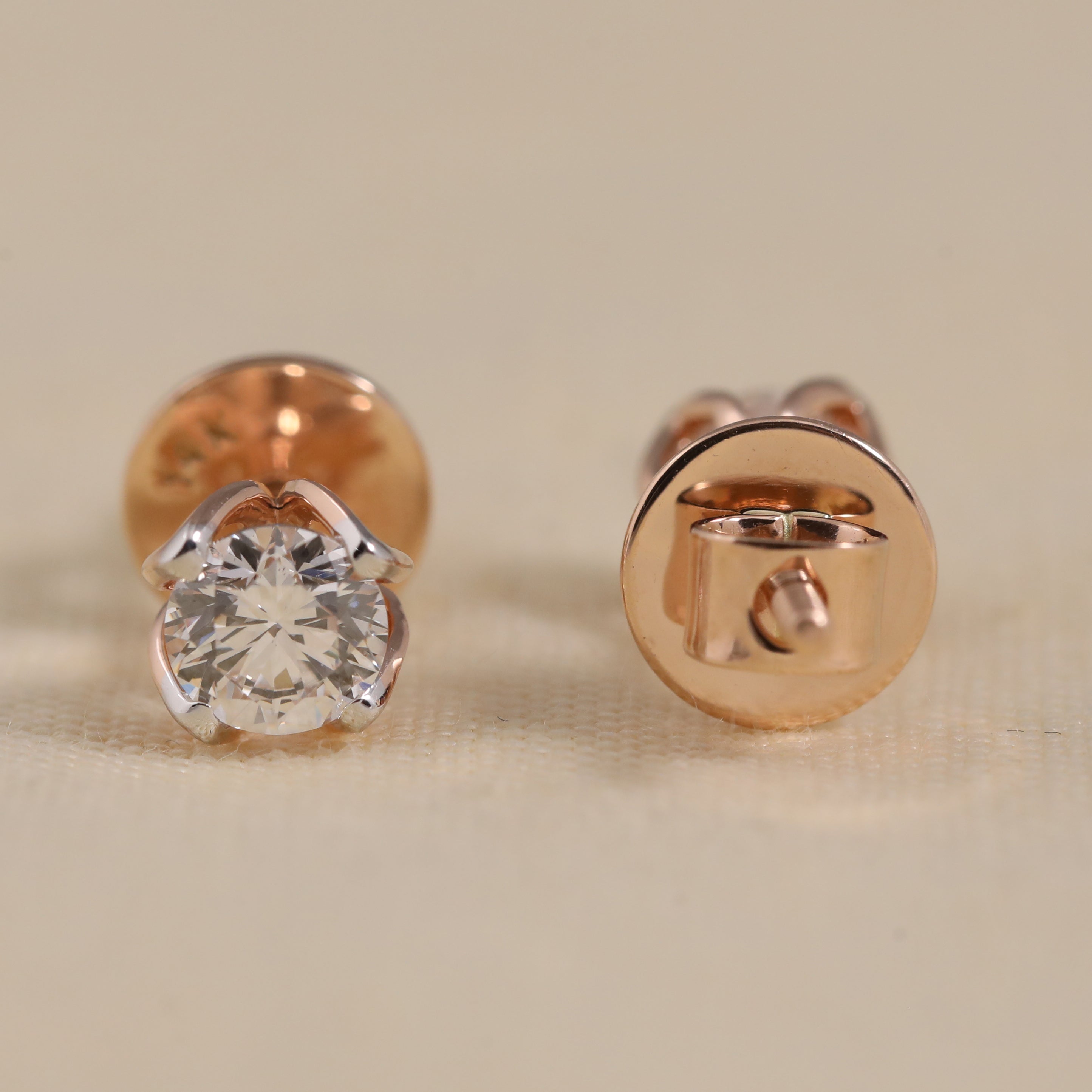 Elegant round diamond stud earrings ideal for anniversary or birthday celebrations.