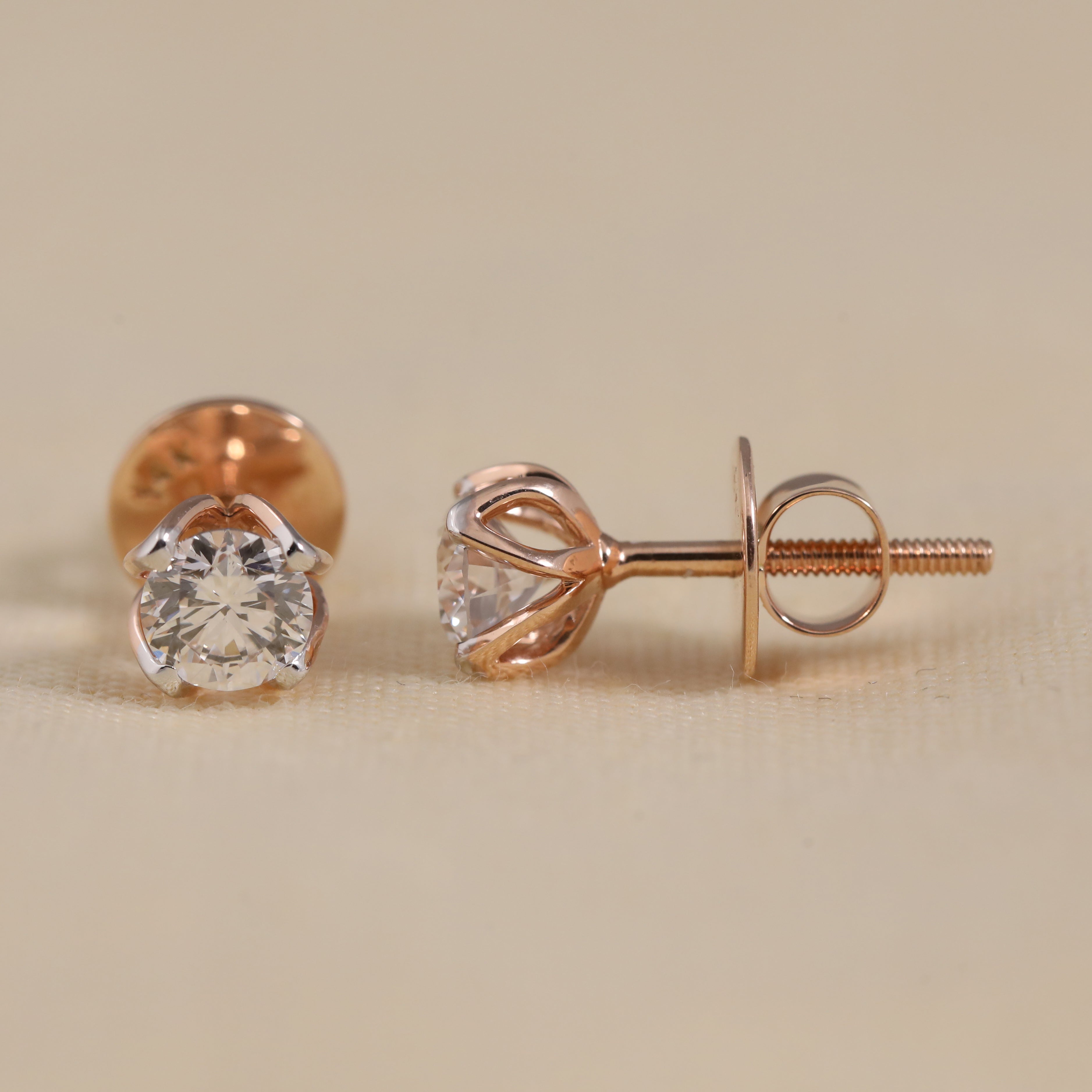 Minimalist round cut diamond studs designed for daily elegance and special occasions