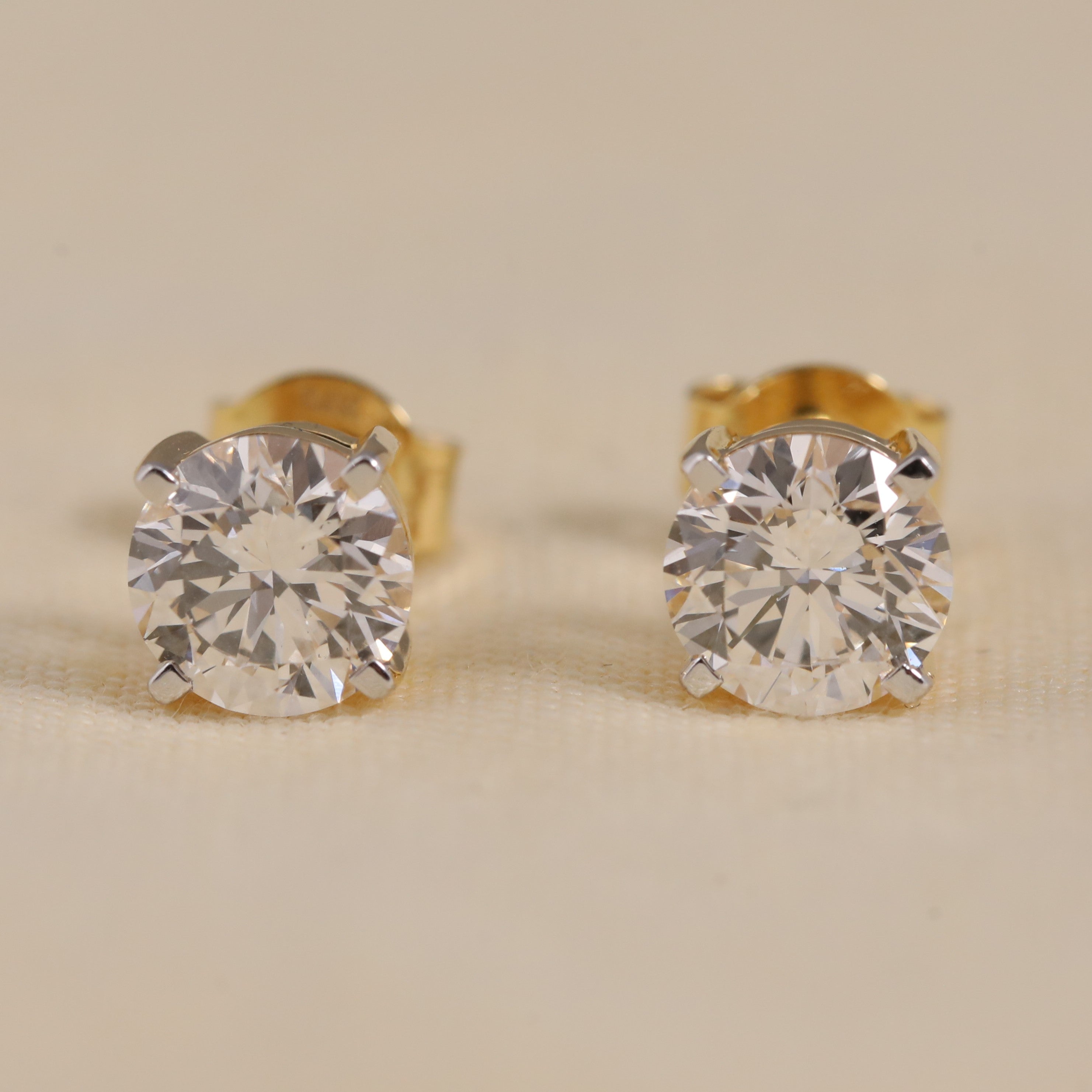 Round lab grown diamond stud earrings perfect for anniversary gifting moments