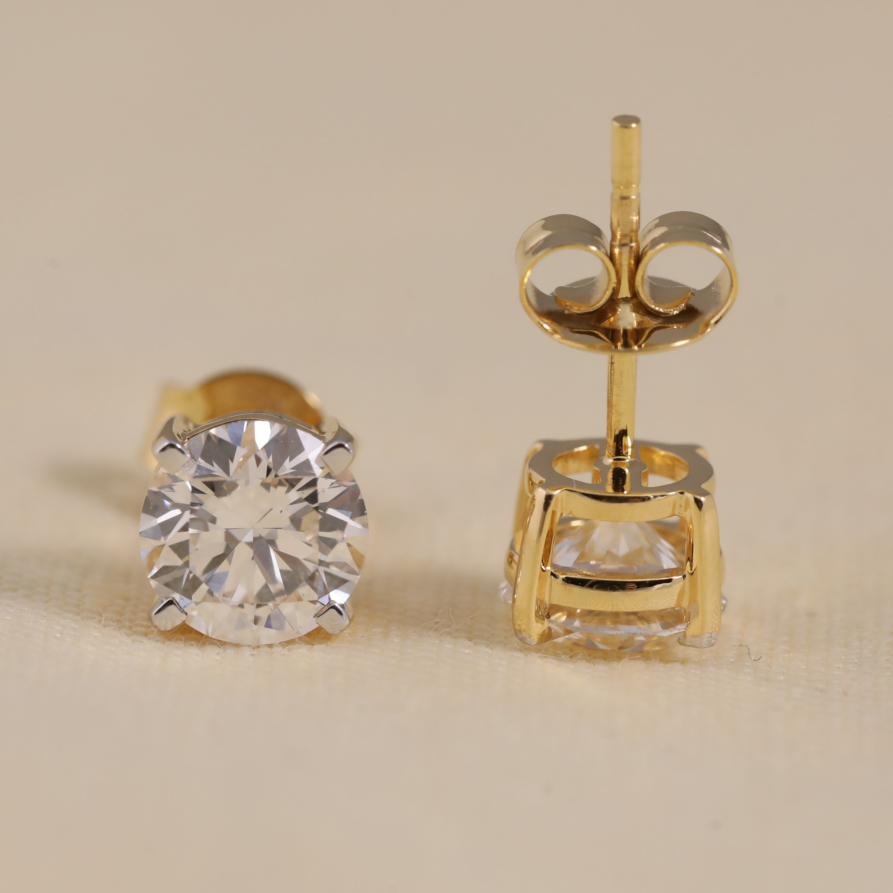 Timeless round diamond stud earrings designed for romantic proposal occasions