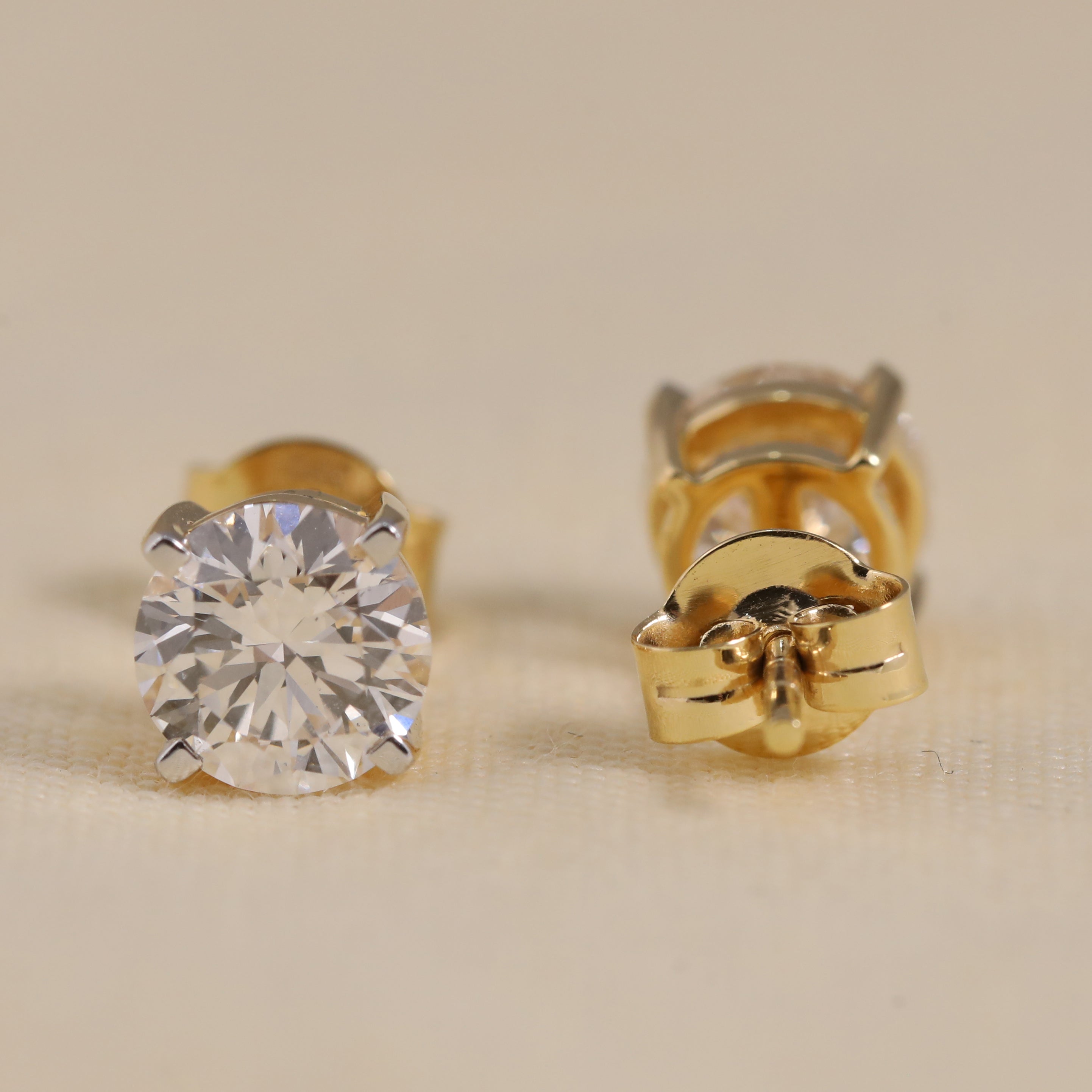 Elegant round diamond stud earrings ideal for birthday celebration jewelry gifts