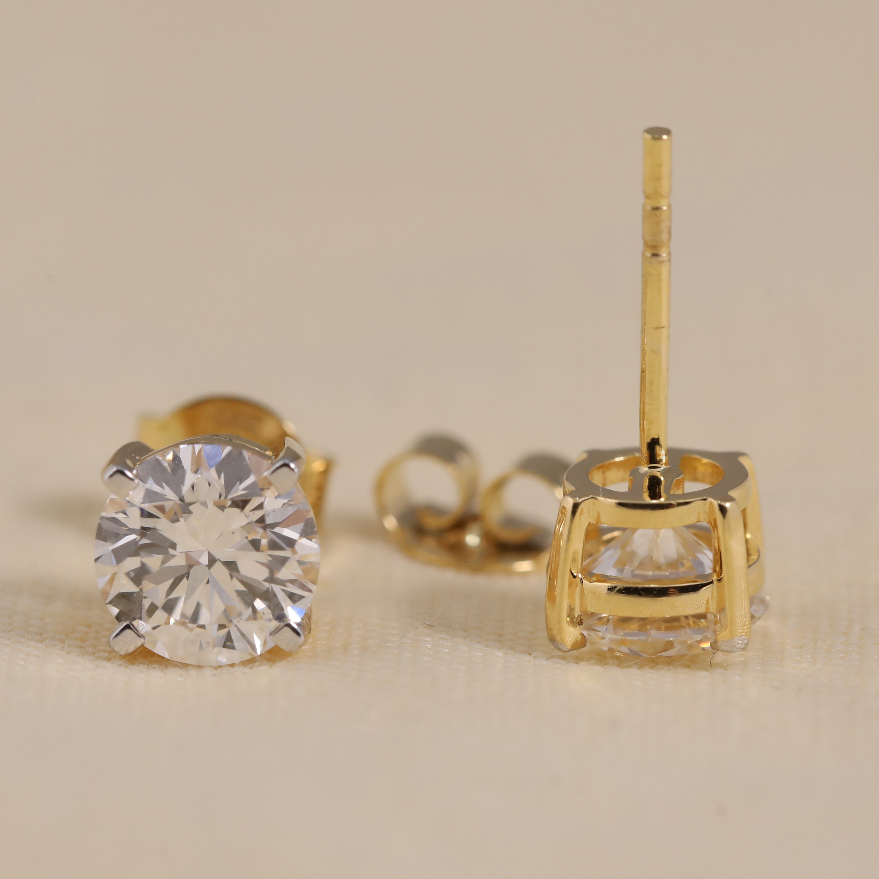 Sparkling round diamond stud earrings recommended for Valentine's Day gifting
