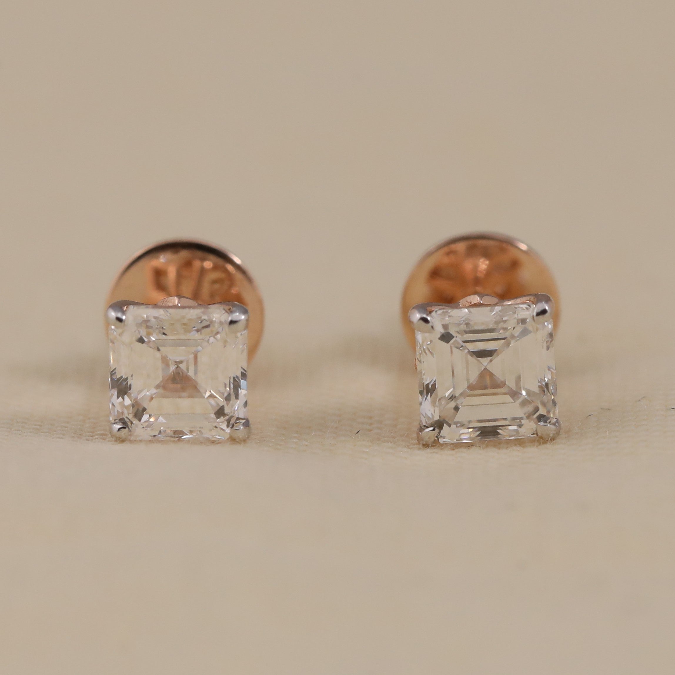 Asscher cut lab grown diamond stud earrings perfect for everyday elegance and gifting
