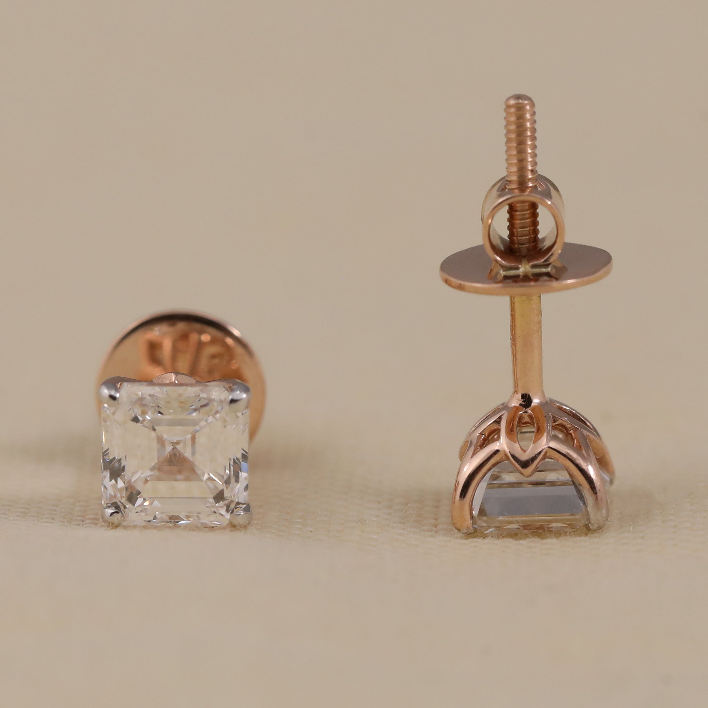 Elegant Asscher cut lab grown diamond stud pair perfect for meaningful gifting occasions