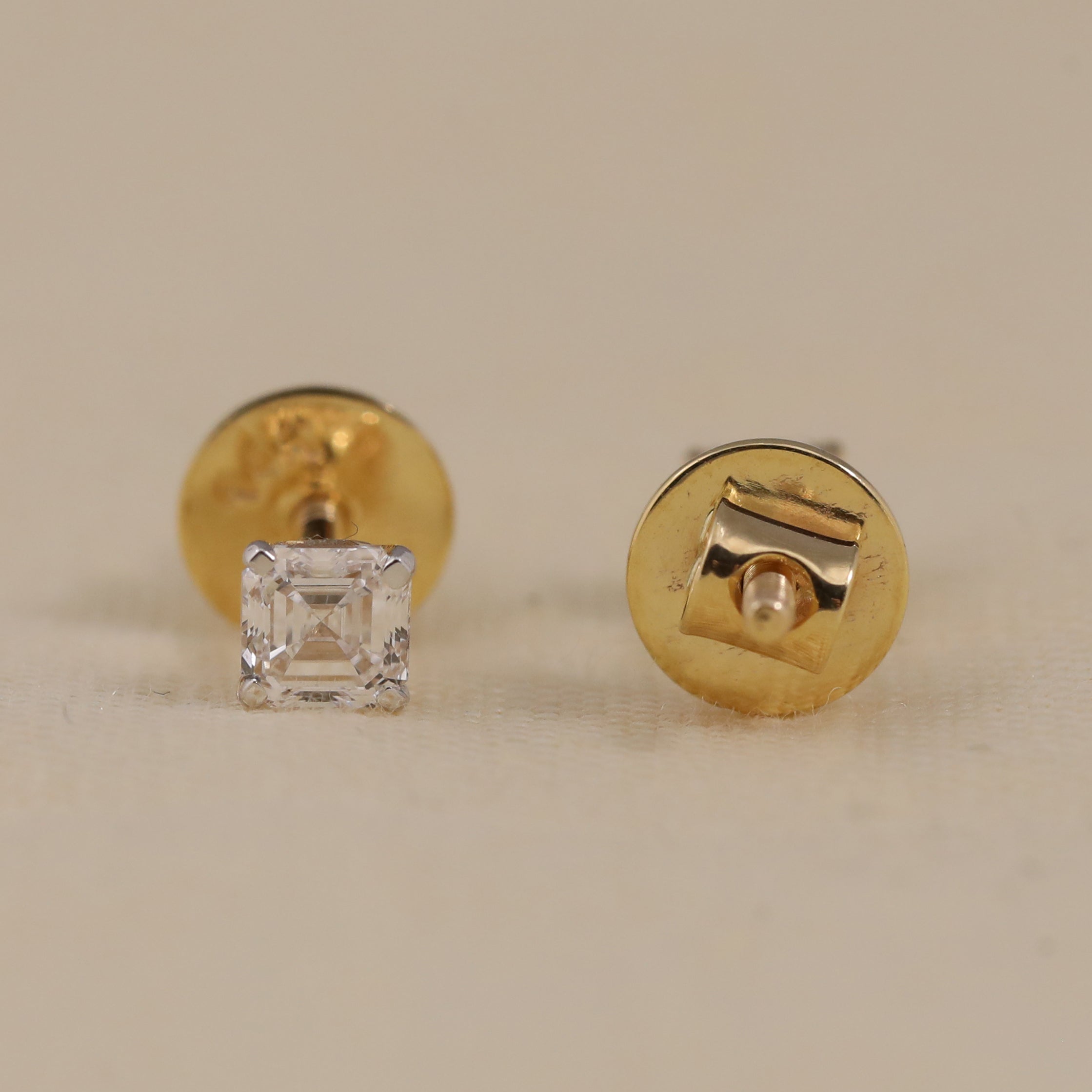 Modern Asscher-cut diamond stud earrings suited for birthdays, anniversaries, or weddings