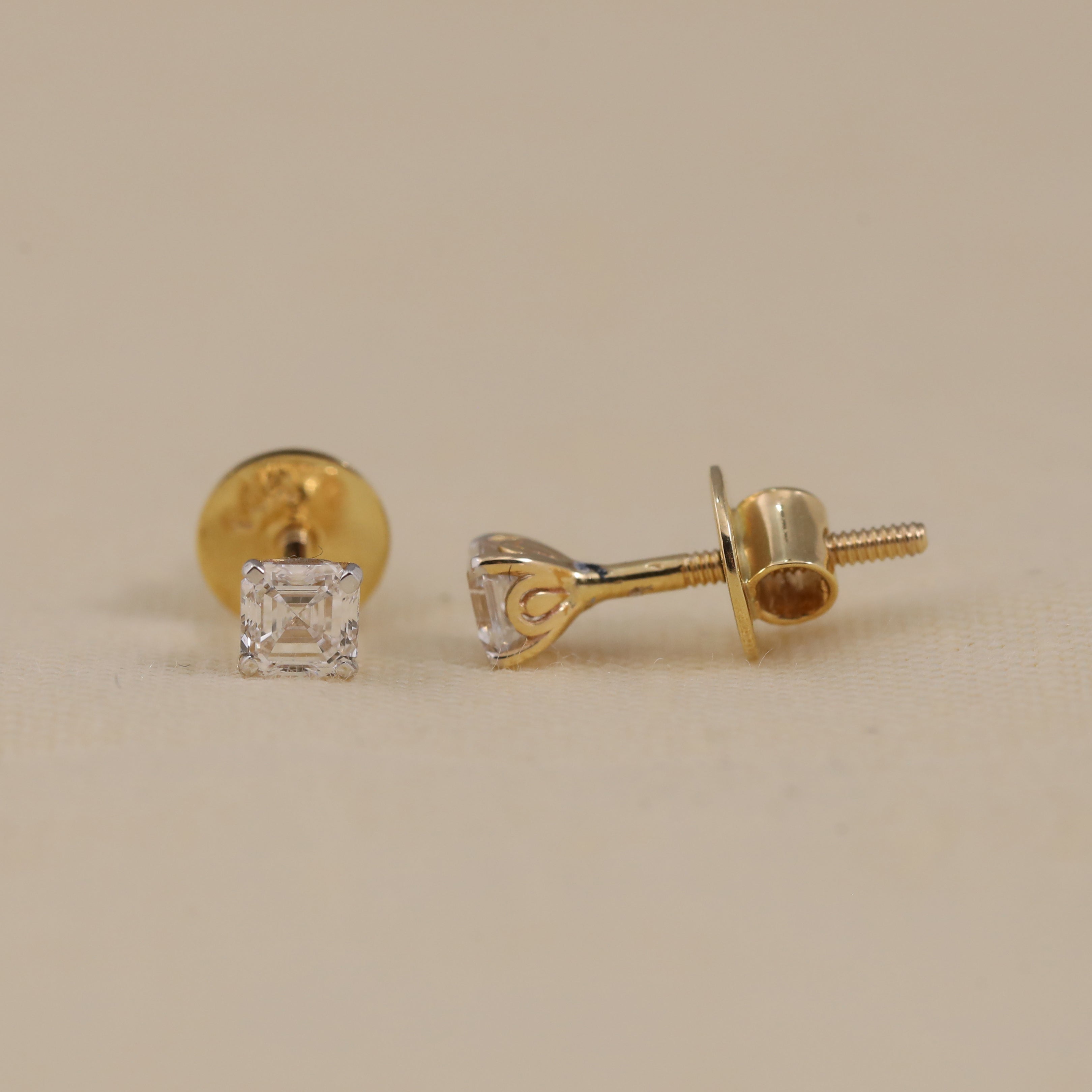 Beautiful Asscher-cut lab-grown diamond studs perfect for romantic gifting occasions