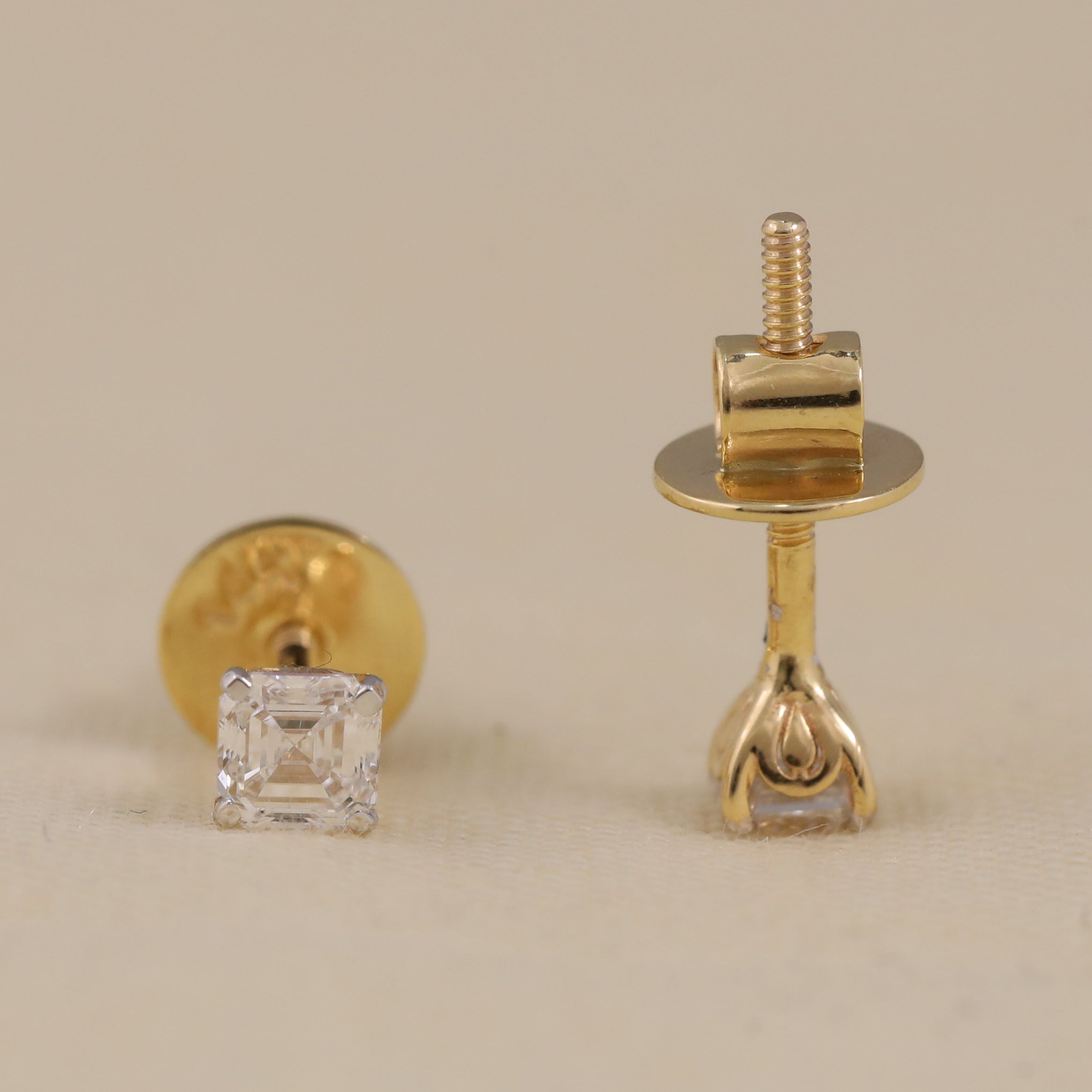 Simple Asscher-cut lab-grown diamond studs ideal for daily elegance and gifting