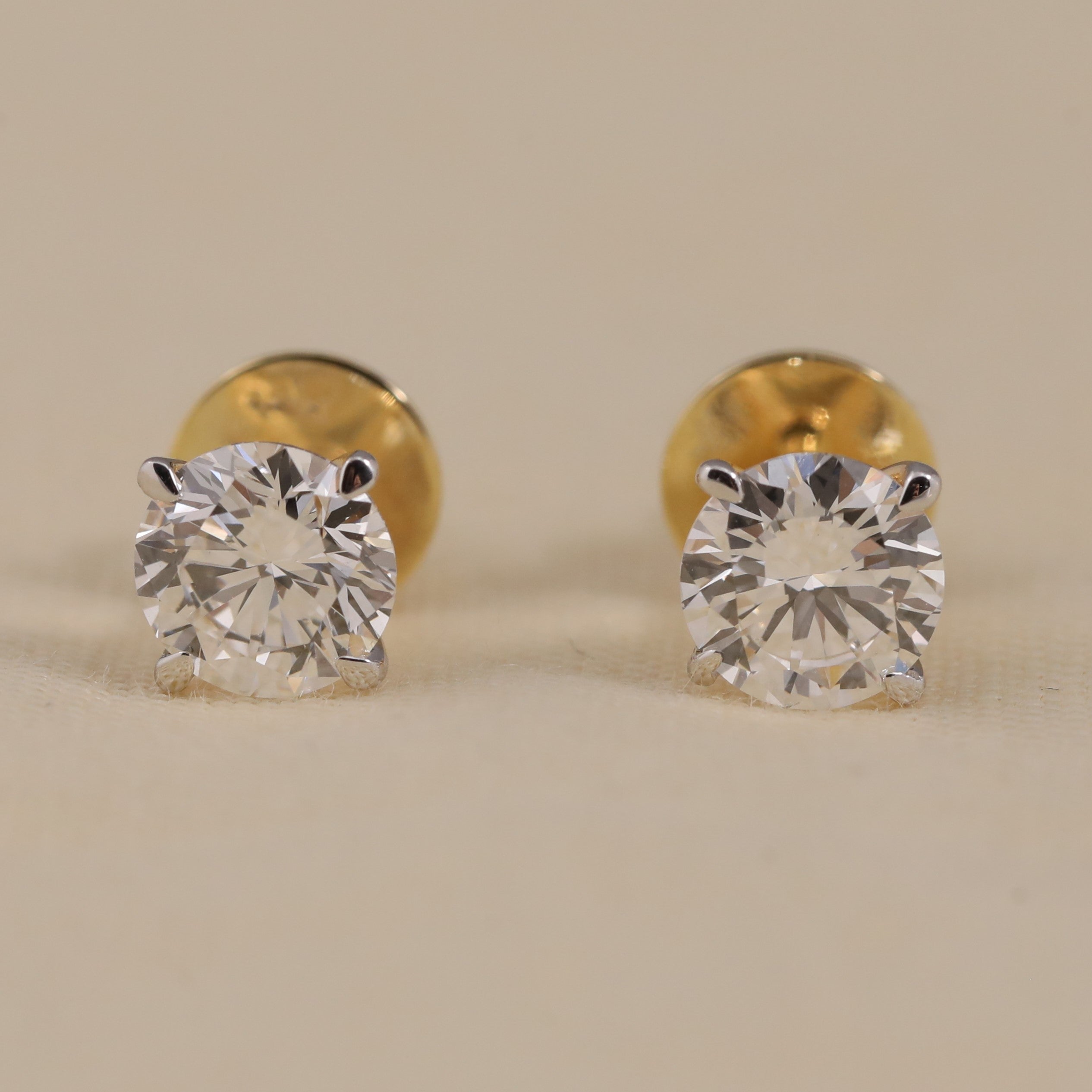 Round cut lab grown diamond stud earrings perfect for daily wear and gifting