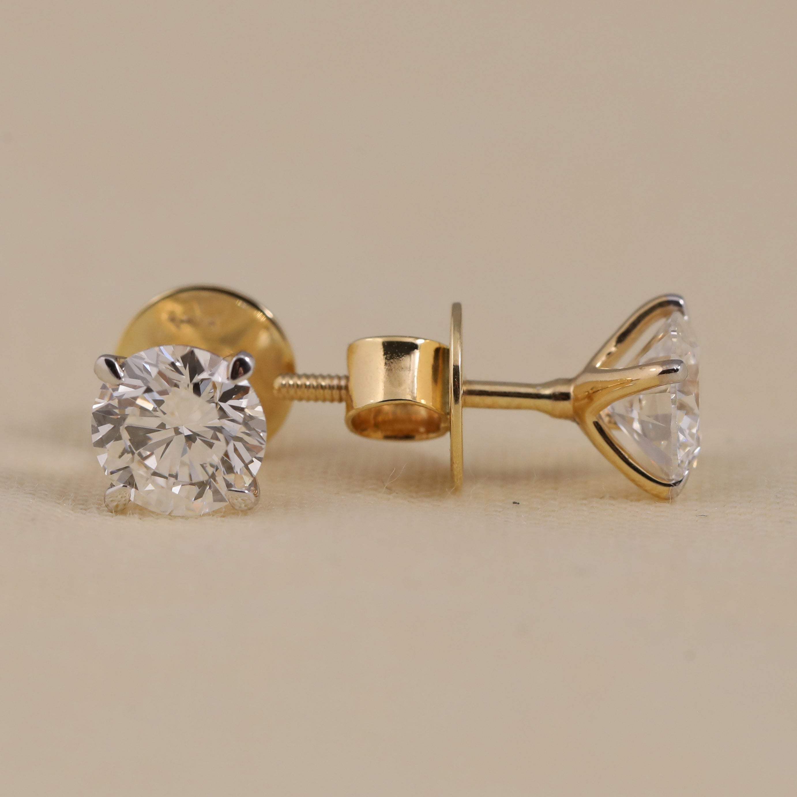 Timeless round-cut lab-grown diamond studs perfect for holiday gifting occasions
